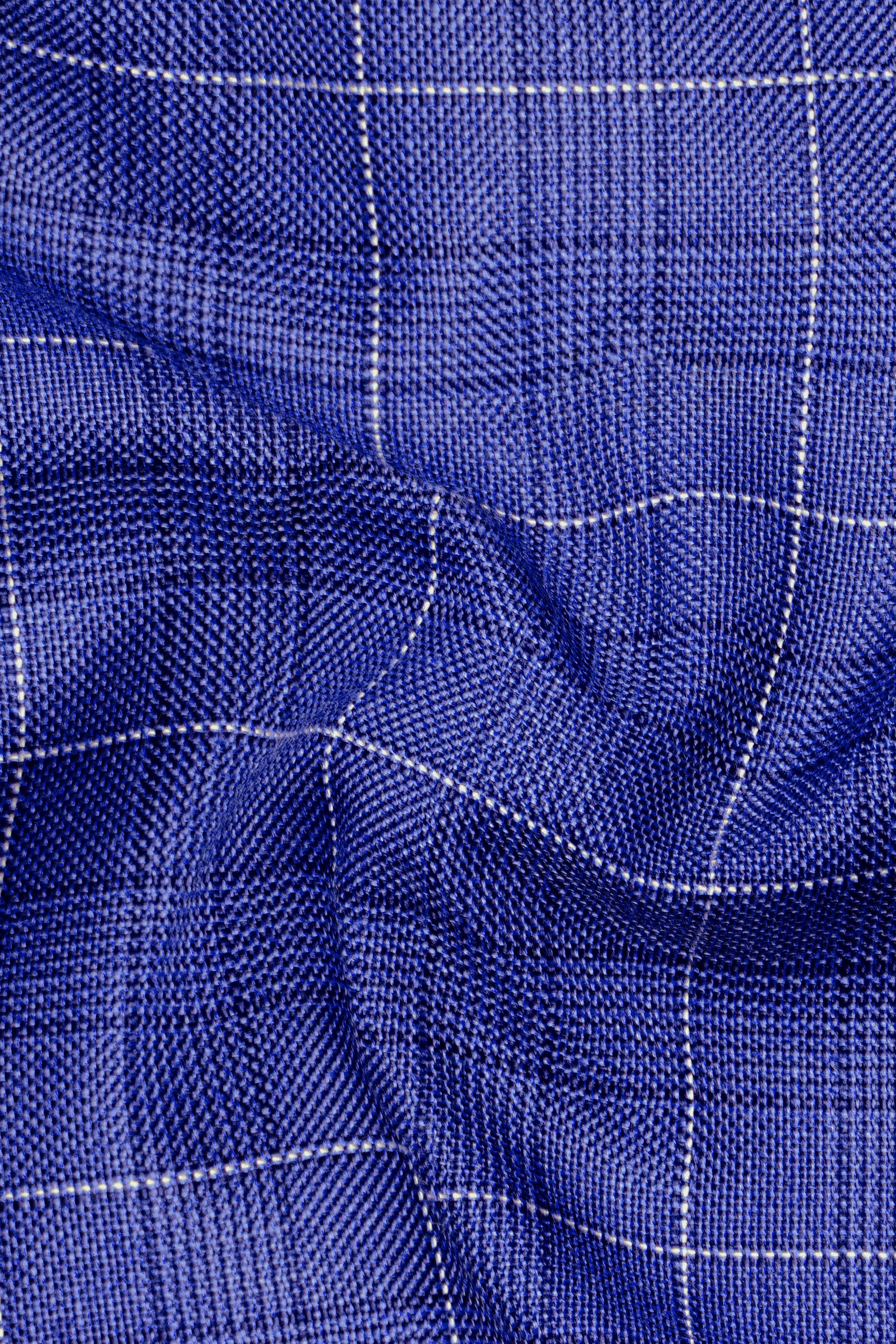 Yonder Blue Plaid Wool Rich Double Breasted Suit