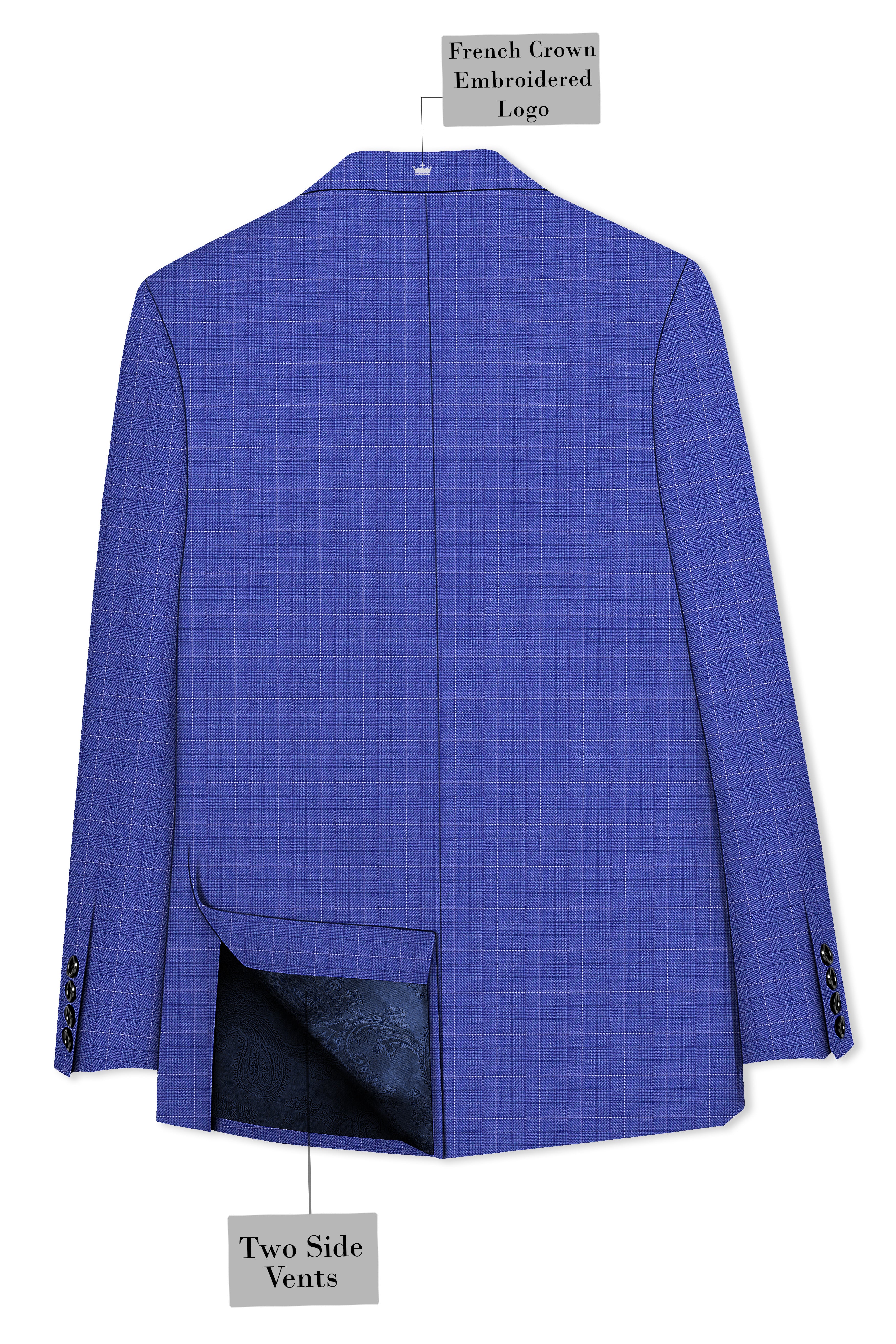 Yonder Blue Plaid Wool Rich Double Breasted Suit