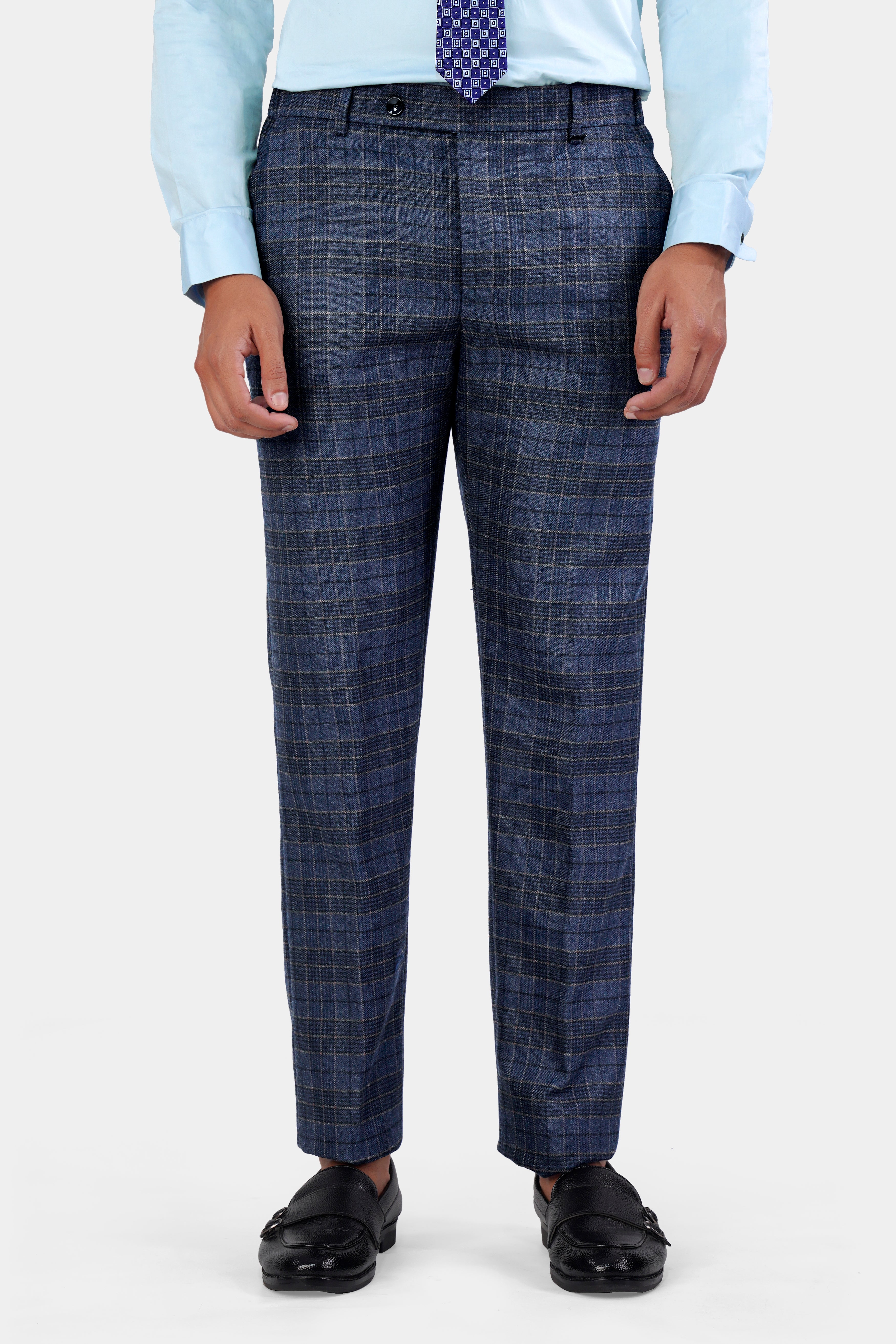 Aegean Blue and Ebony Clay Blue Plaid Tweed Double Breasted Suit ST2945-DB-36, ST2945-DB-38, ST2945-DB-40, ST2945-DB-42, ST2945-DB-44, ST2945-DB-46, ST2945-DB-48, ST2945-DB-50, ST2945-DB-52, ST2945-DB-54, ST2945-DB-56, ST2945-DB-58, ST2945-DB-60