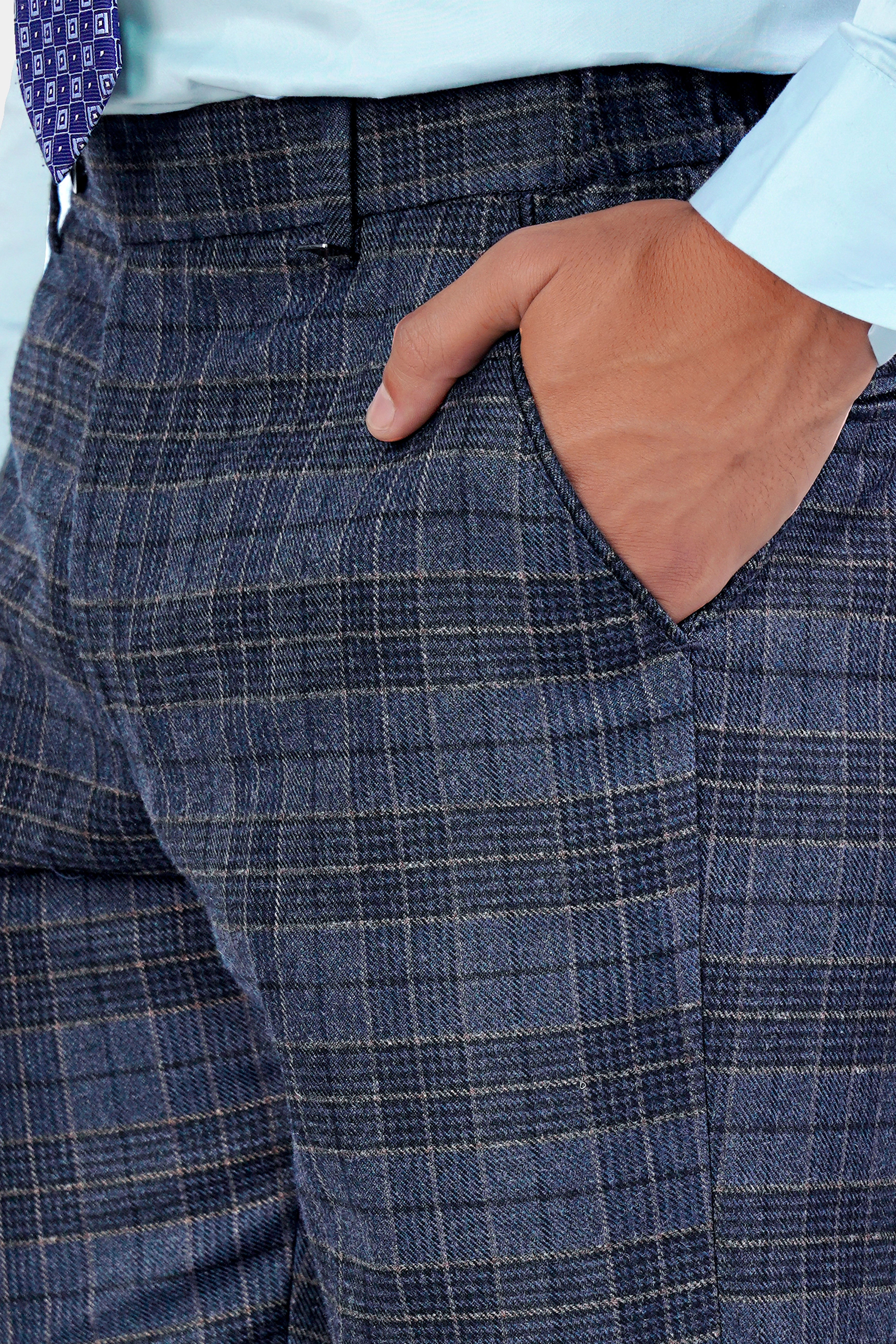 Aegean Blue and Ebony Clay Blue Plaid Tweed Double Breasted Suit ST2945-DB-36, ST2945-DB-38, ST2945-DB-40, ST2945-DB-42, ST2945-DB-44, ST2945-DB-46, ST2945-DB-48, ST2945-DB-50, ST2945-DB-52, ST2945-DB-54, ST2945-DB-56, ST2945-DB-58, ST2945-DB-60