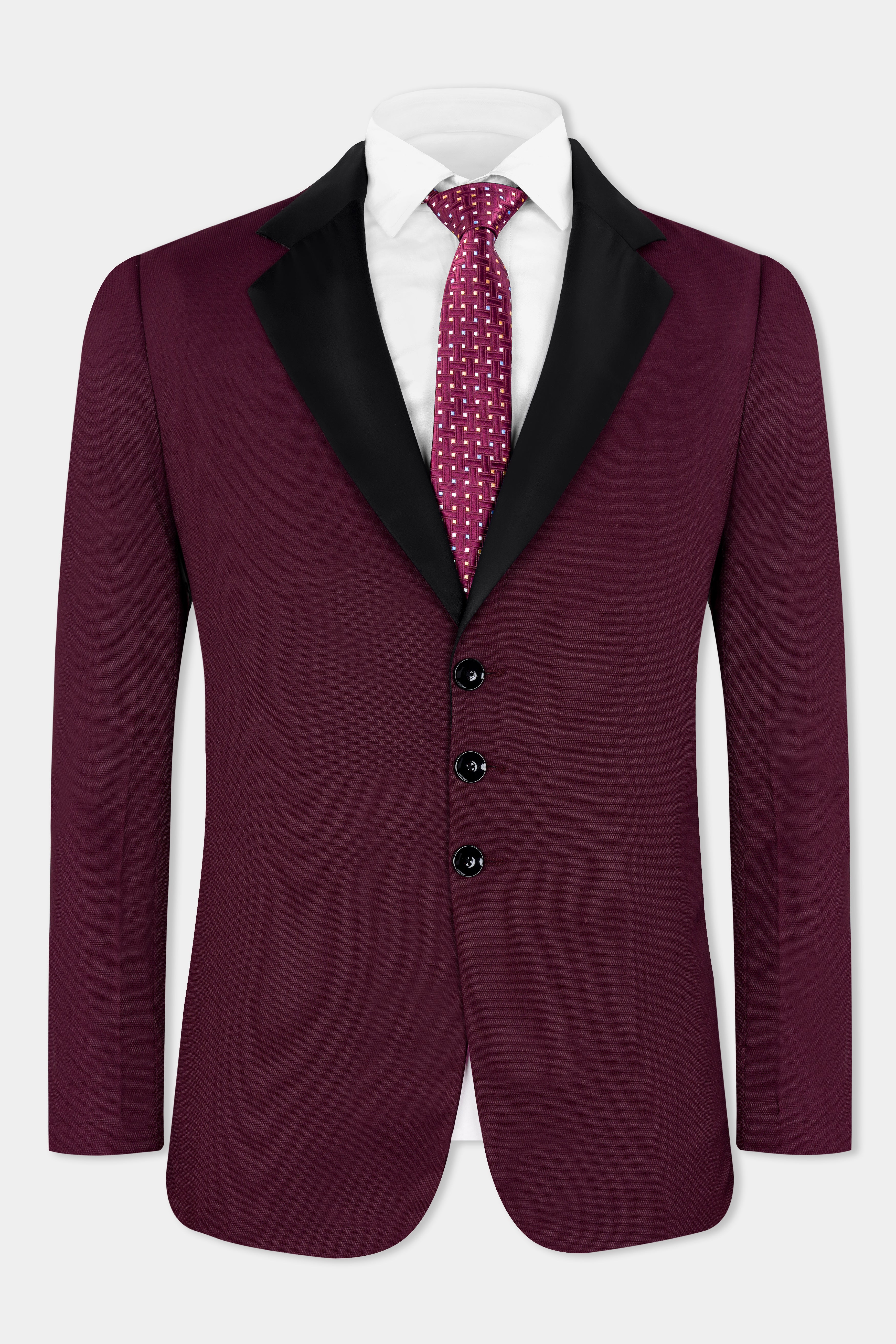 ASOS DESIGN skinny tuxedo suit jacket in burgundy | ASOS