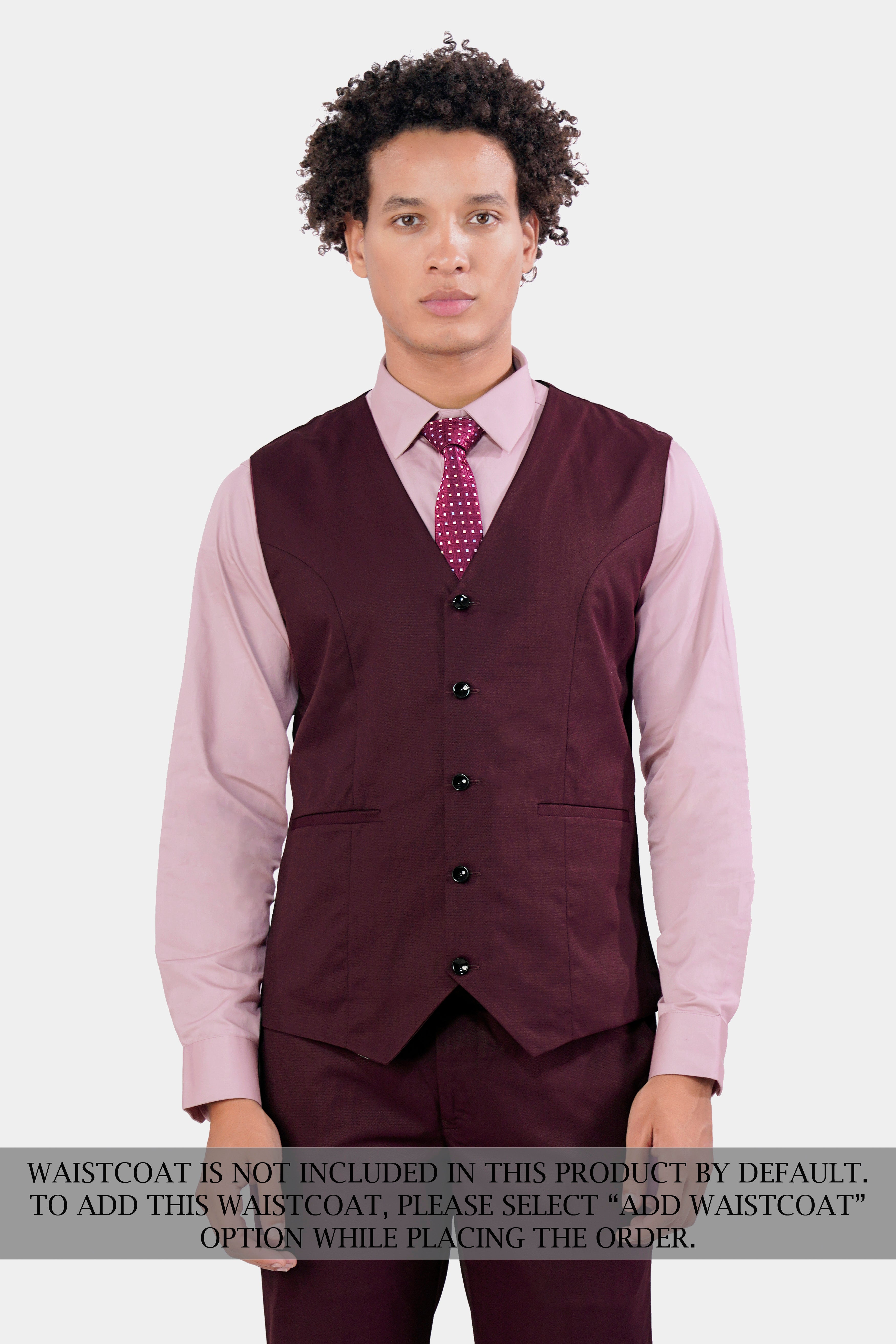 Magenta Maroon Wool Rich Designer Tuxedo Suit with Shawl