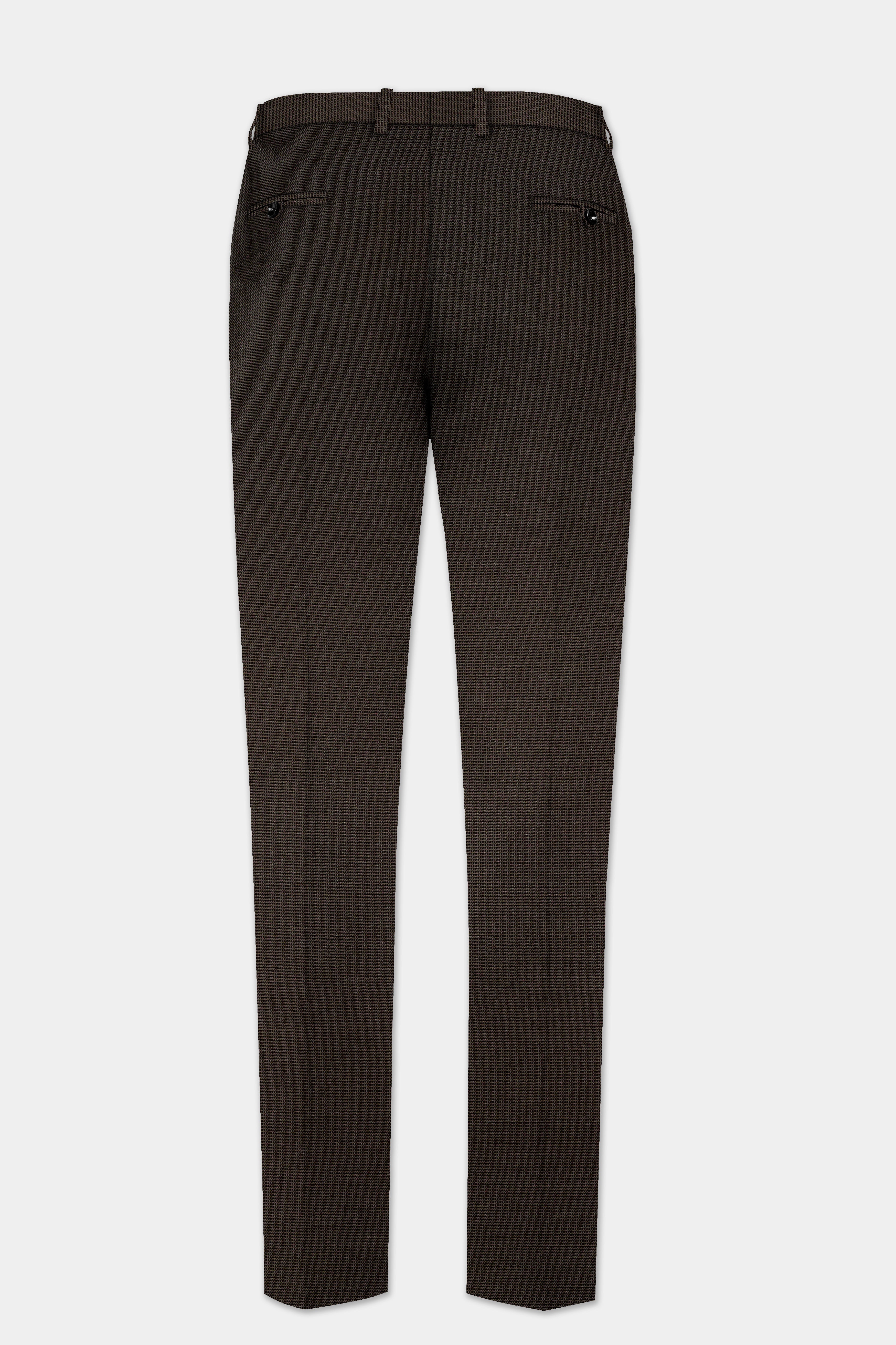 Zeus Brown Wool Rich Cross Placket Bandhgala Suit