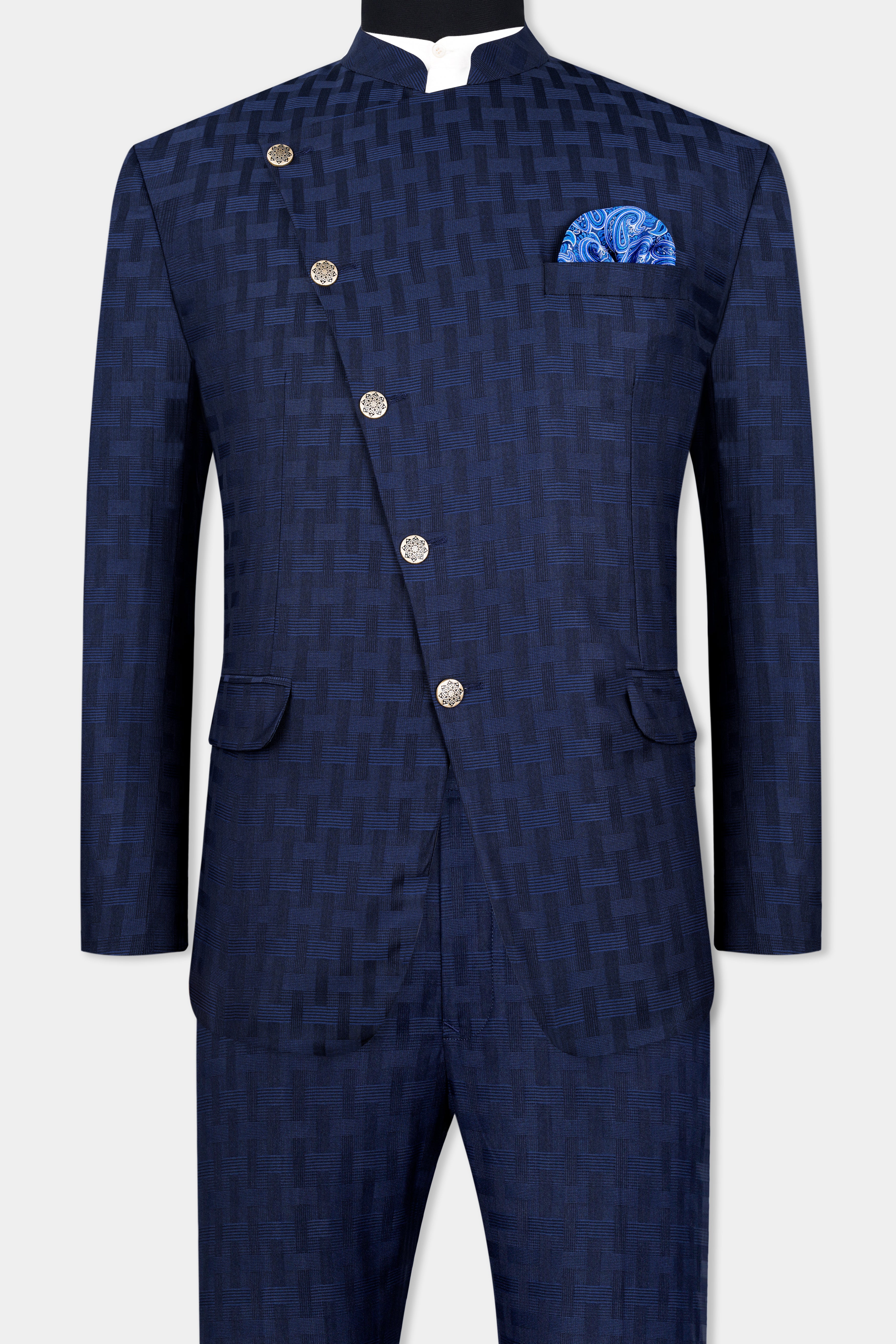 Haiti Blue Wool Rich Cross Buttoned Bandhgala Suit ST2956-CBG-36, ST2956-CBG-38, ST2956-CBG-40, ST2956-CBG-42, ST2956-CBG-44, ST2956-CBG-46, ST2956-CBG-48, ST2956-CBG-50, ST2956-CBG-52, ST2956-CBG-54, ST2956-CBG-56, ST2956-CBG-58, ST2956-CBG-60