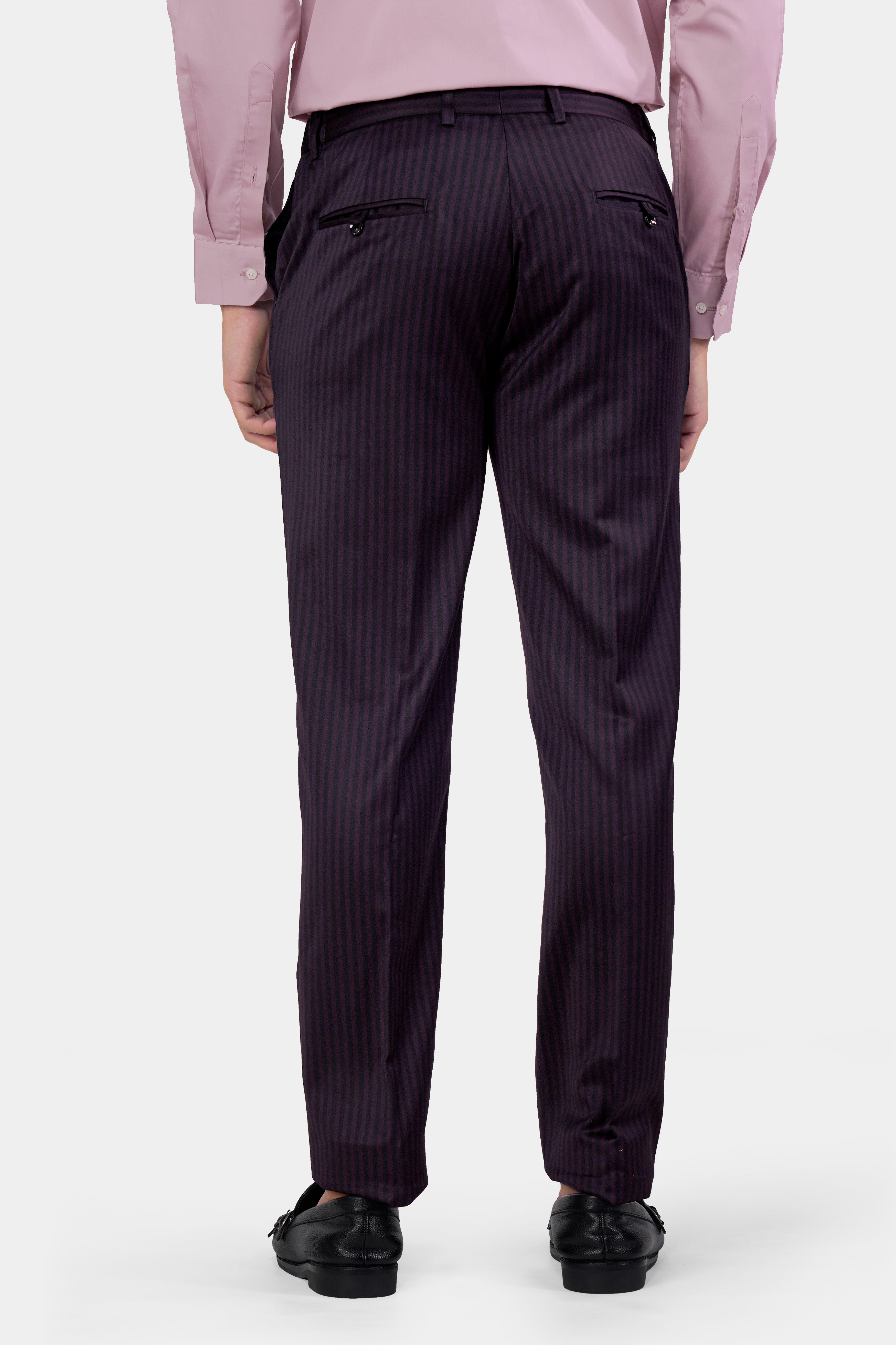 Bleached Purple Striped and Antique Brown Wool Rich Bandhgala Designer Suit ST2962-BG-D63-36, ST2962-BG-D63-38, ST2962-BG-D63-40, ST2962-BG-D63-42, ST2962-BG-D63-44, ST2962-BG-D63-46, ST2962-BG-D63-48, ST2962-BG-D63-50, ST2962-BG-D63-52, ST2962-BG-D63-54, ST2962-BG-D63-56, ST2962-BG-D63-58, ST2962-BG-D63-603