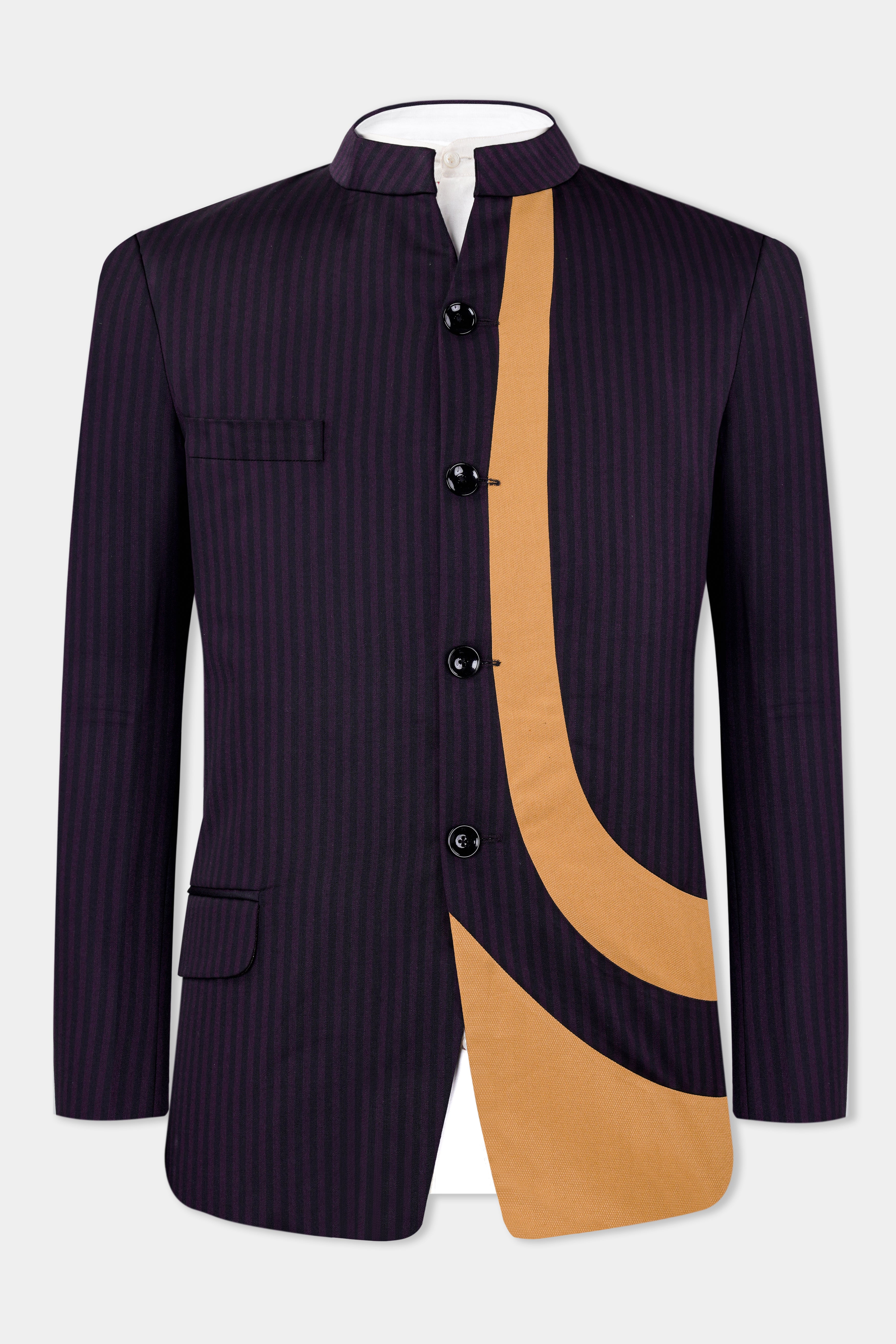 Bleached Purple Striped and Antique Brown Wool Rich Bandhgala Designer Suit ST2962-BG-D63-36, ST2962-BG-D63-38, ST2962-BG-D63-40, ST2962-BG-D63-42, ST2962-BG-D63-44, ST2962-BG-D63-46, ST2962-BG-D63-48, ST2962-BG-D63-50, ST2962-BG-D63-52, ST2962-BG-D63-54, ST2962-BG-D63-56, ST2962-BG-D63-58, ST2962-BG-D63-60