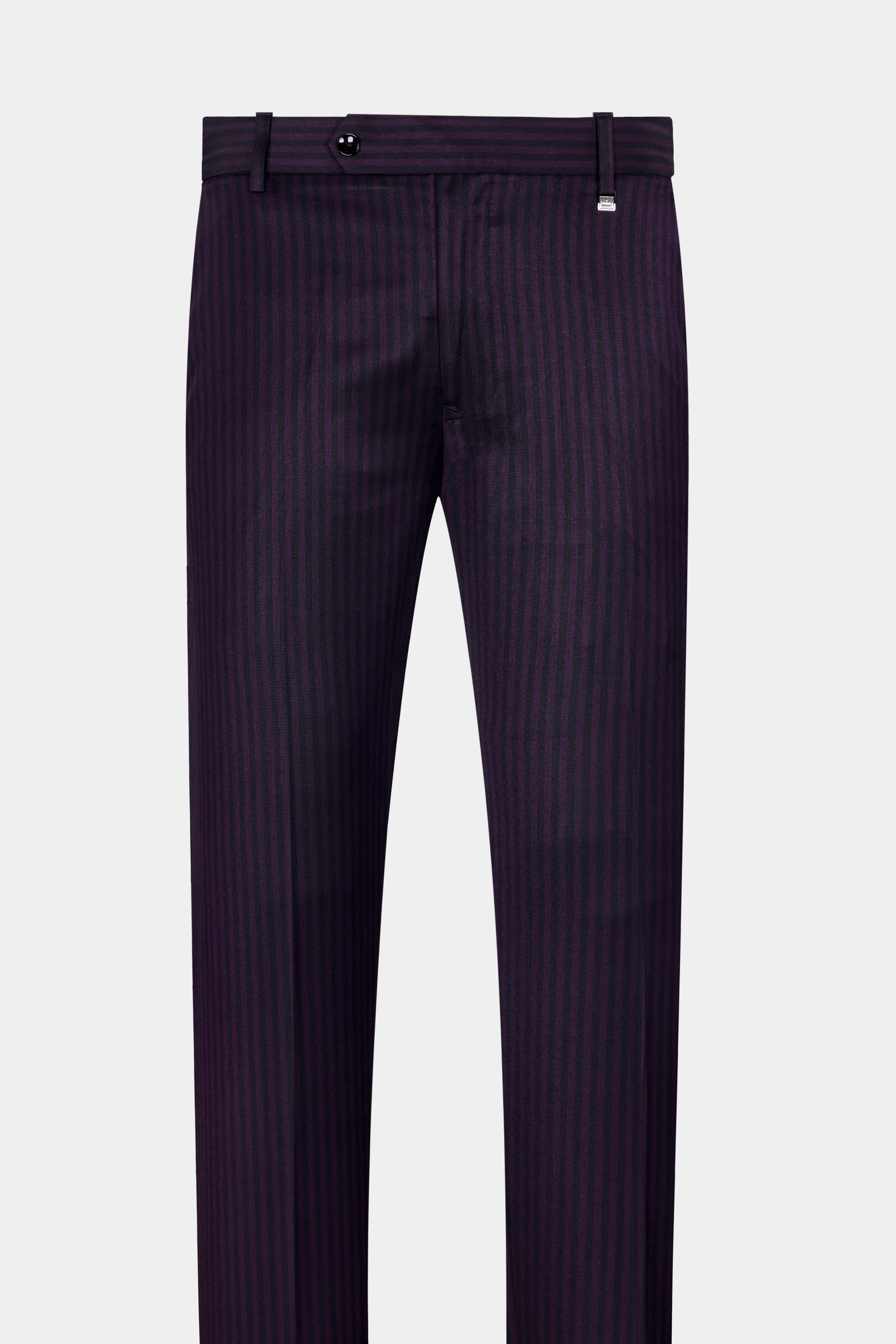 Bleached Purple Striped and Antique Brown Wool Rich Bandhgala Designer Suit ST2962-BG-D63-36, ST2962-BG-D63-38, ST2962-BG-D63-40, ST2962-BG-D63-42, ST2962-BG-D63-44, ST2962-BG-D63-46, ST2962-BG-D63-48, ST2962-BG-D63-50, ST2962-BG-D63-52, ST2962-BG-D63-54, ST2962-BG-D63-56, ST2962-BG-D63-58, ST2962-BG-D63-60