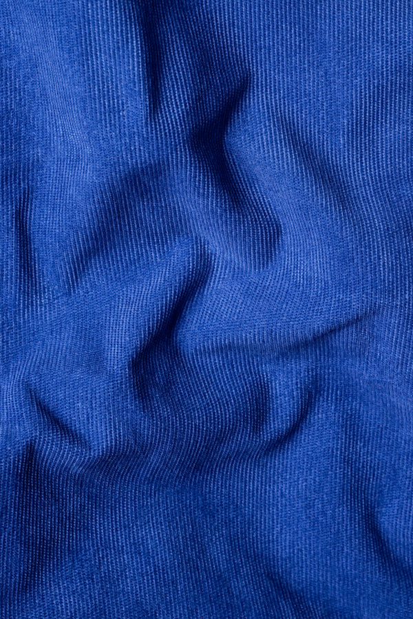 Cobalt Blue Double Breasted Corduroy Premium Cotton Suit