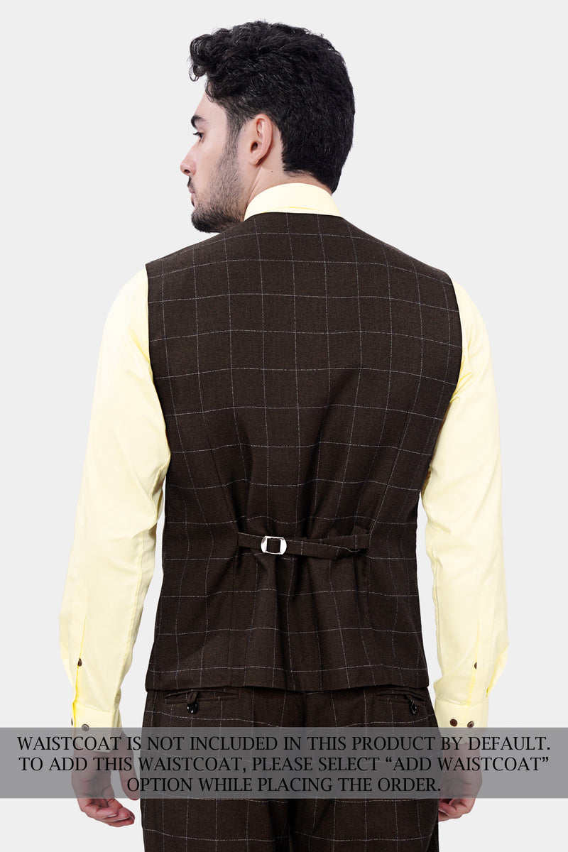 Chicory Brown Windowpane Wool Rich Suit