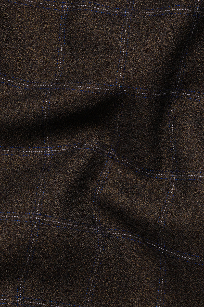 Chicory Brown Windowpane Wool Rich Suit