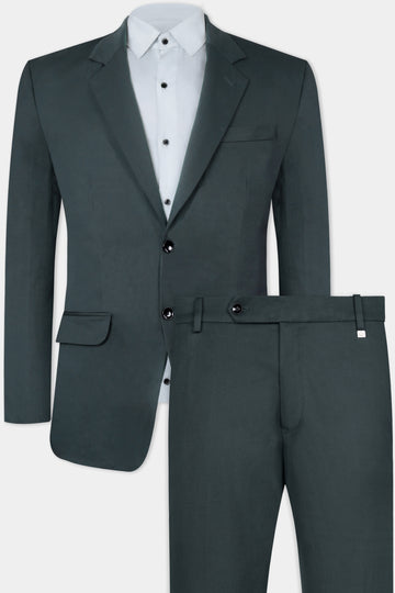 Gunmetal Gray Premium Cotton Single Breasted Suit