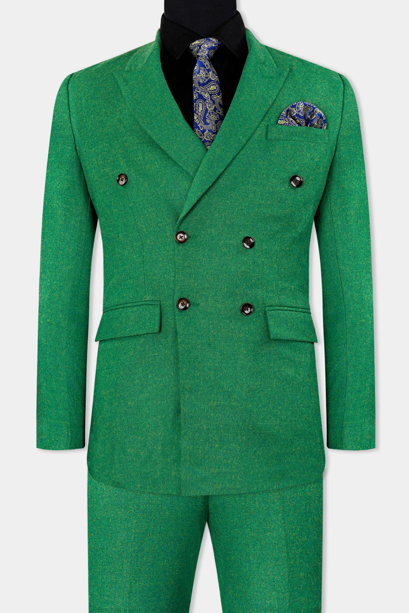 Napier Green Tweed Double Breasted Suit