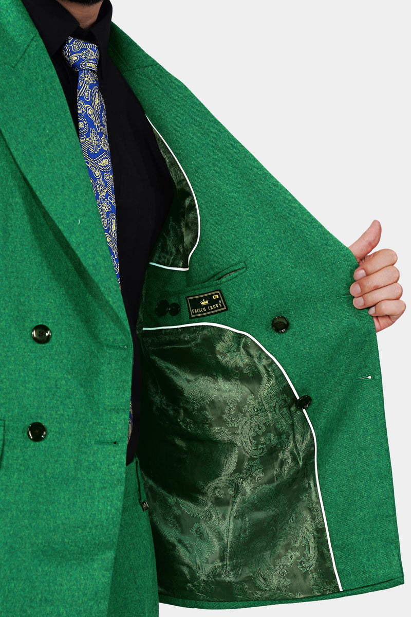 Napier Green Tweed Double Breasted Suit