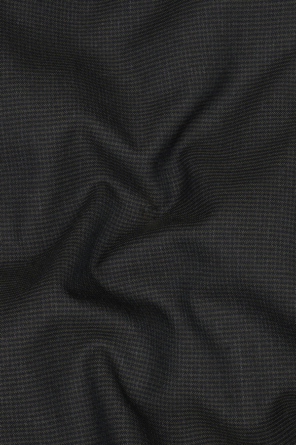 Zeus Black Wool Rich Double Breasted Suit