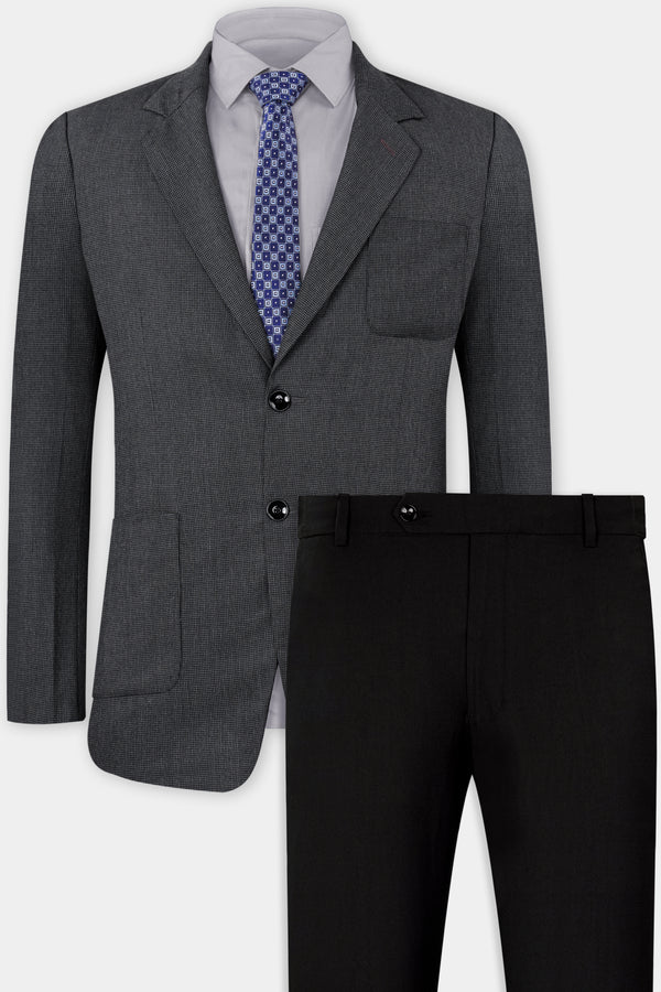 Gunmetal Gray Houndstooth Wool Rich Suit