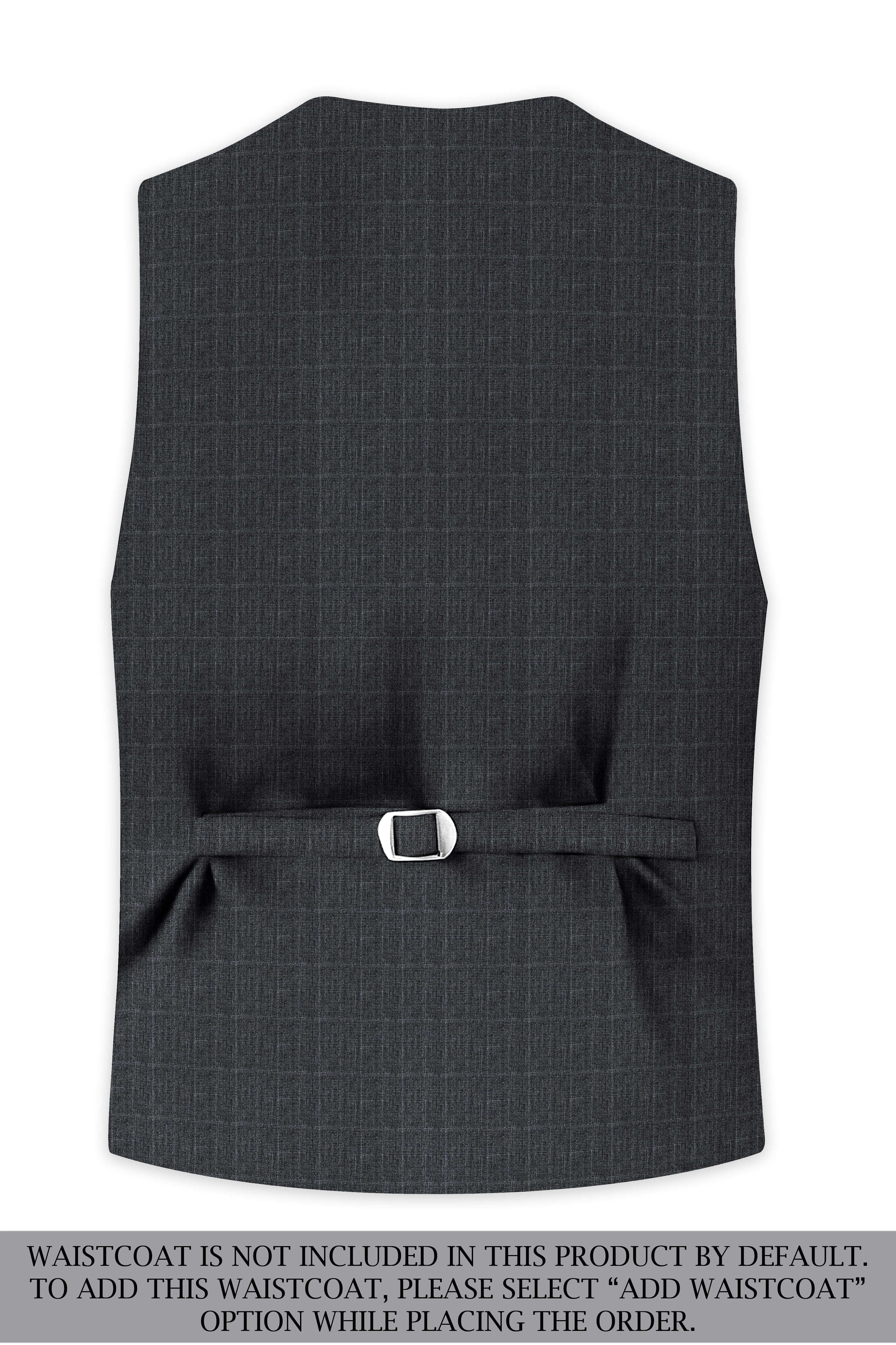 Flint Gray Subtle Checkered Wool Rich Double Breasted Suit