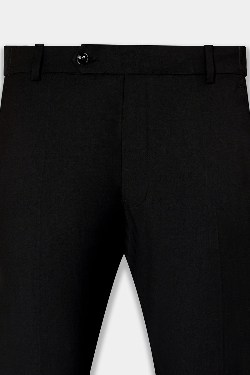 Jade Black Wool Rich Double Breasted Suit
