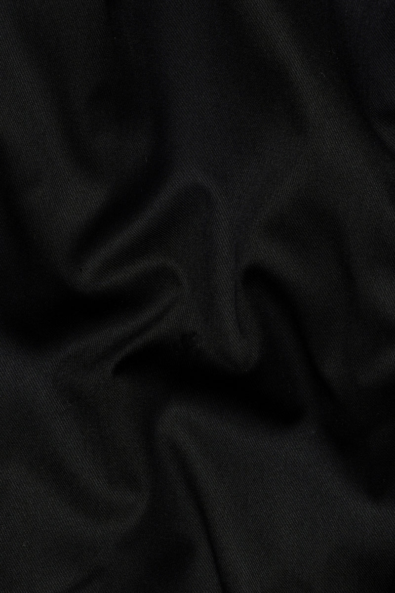 Jade Black Wool Rich Double Breasted Suit