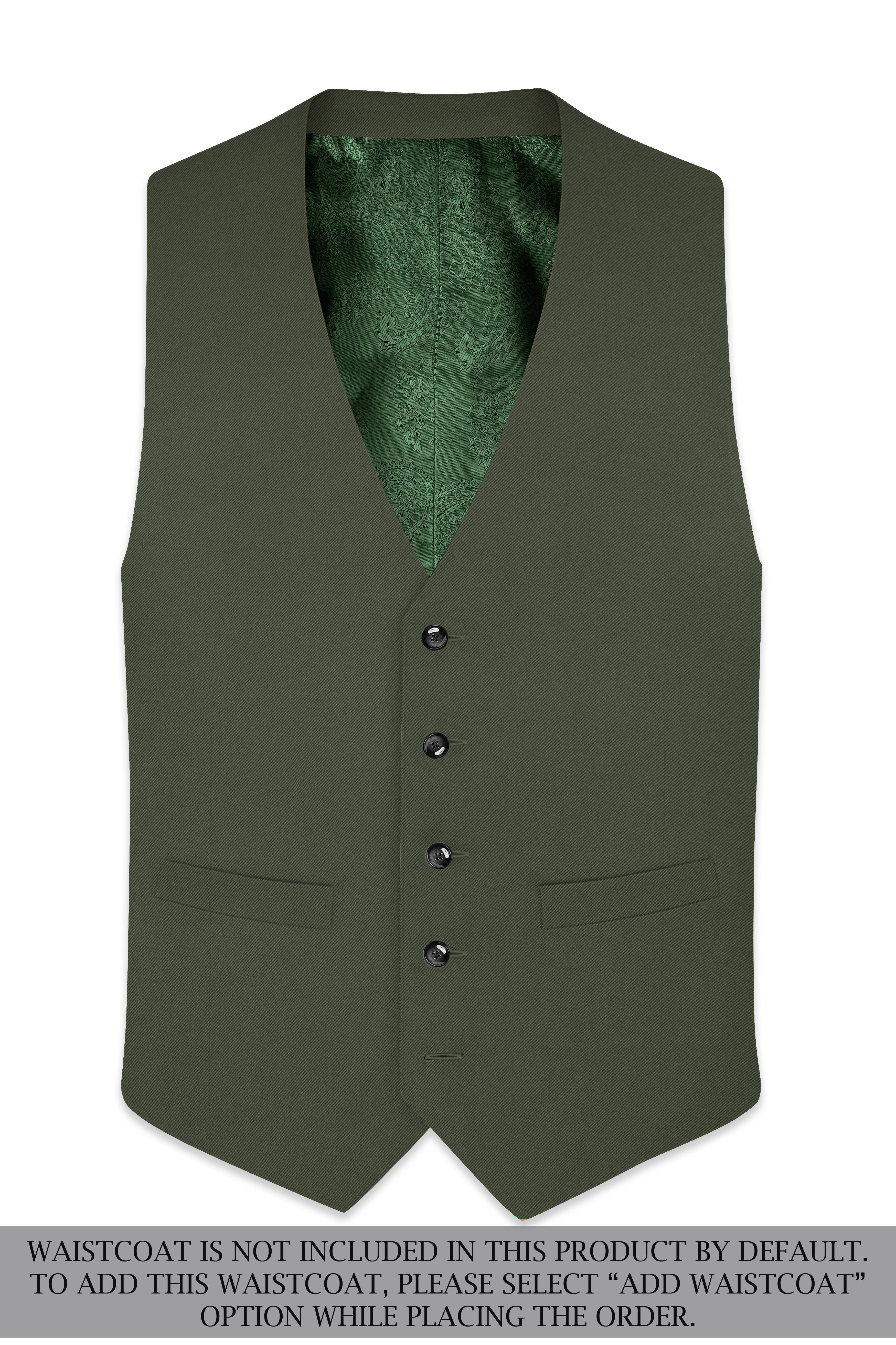 Artichoke Green Wool Rich Double Breasted Suit