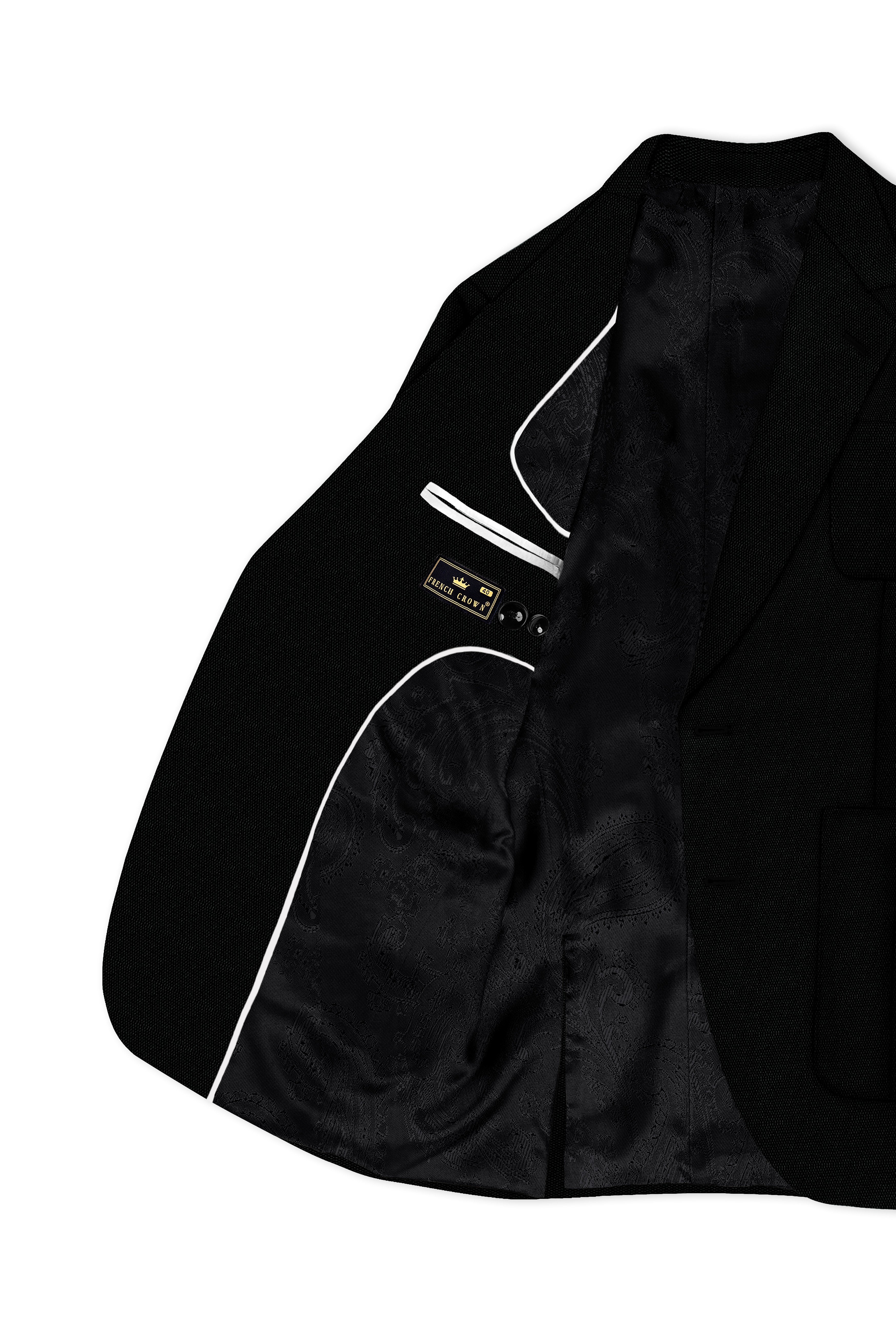 Jade Black Wool Rich Single Breasted Suit