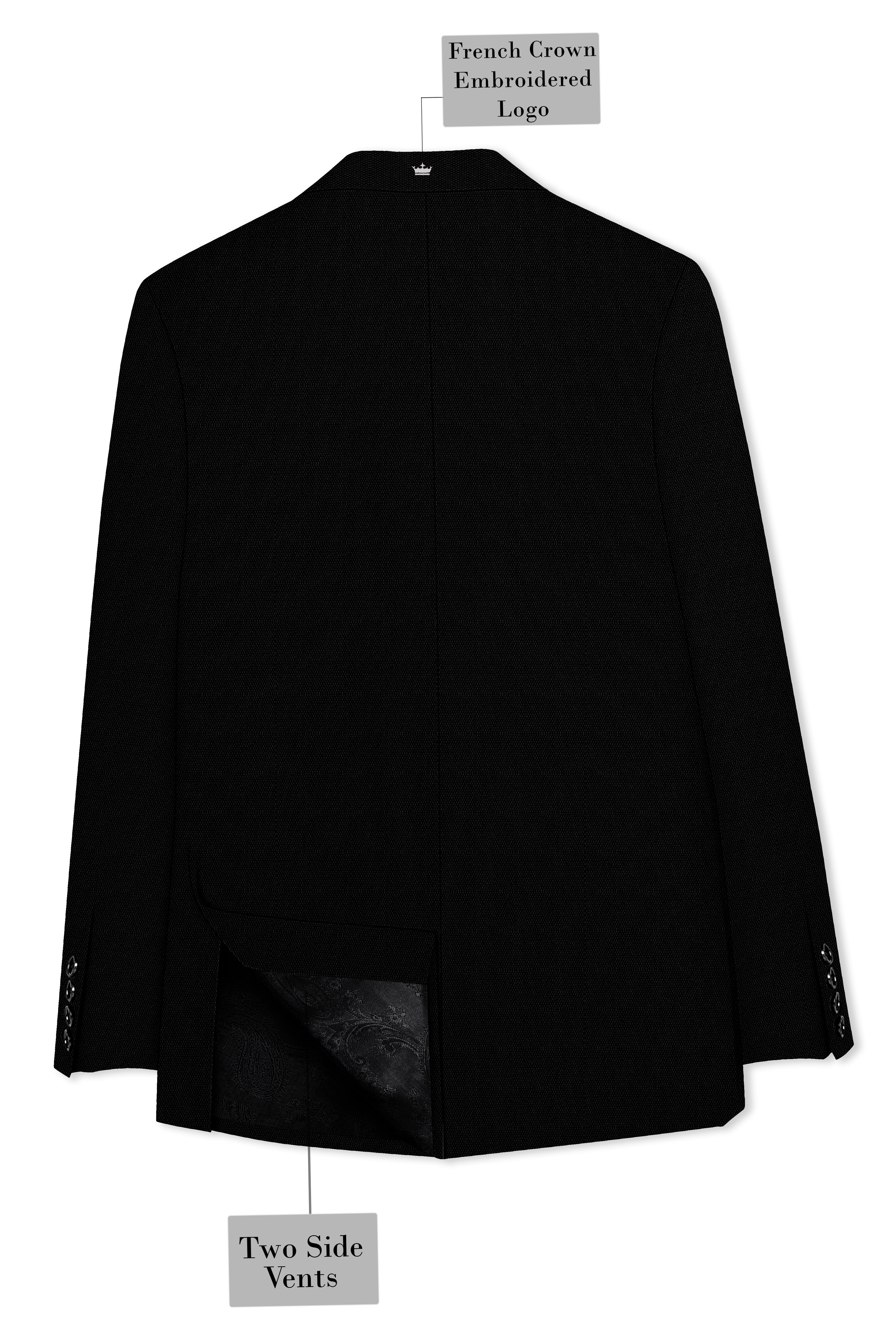 Jade Black Wool Rich Single Breasted Suit