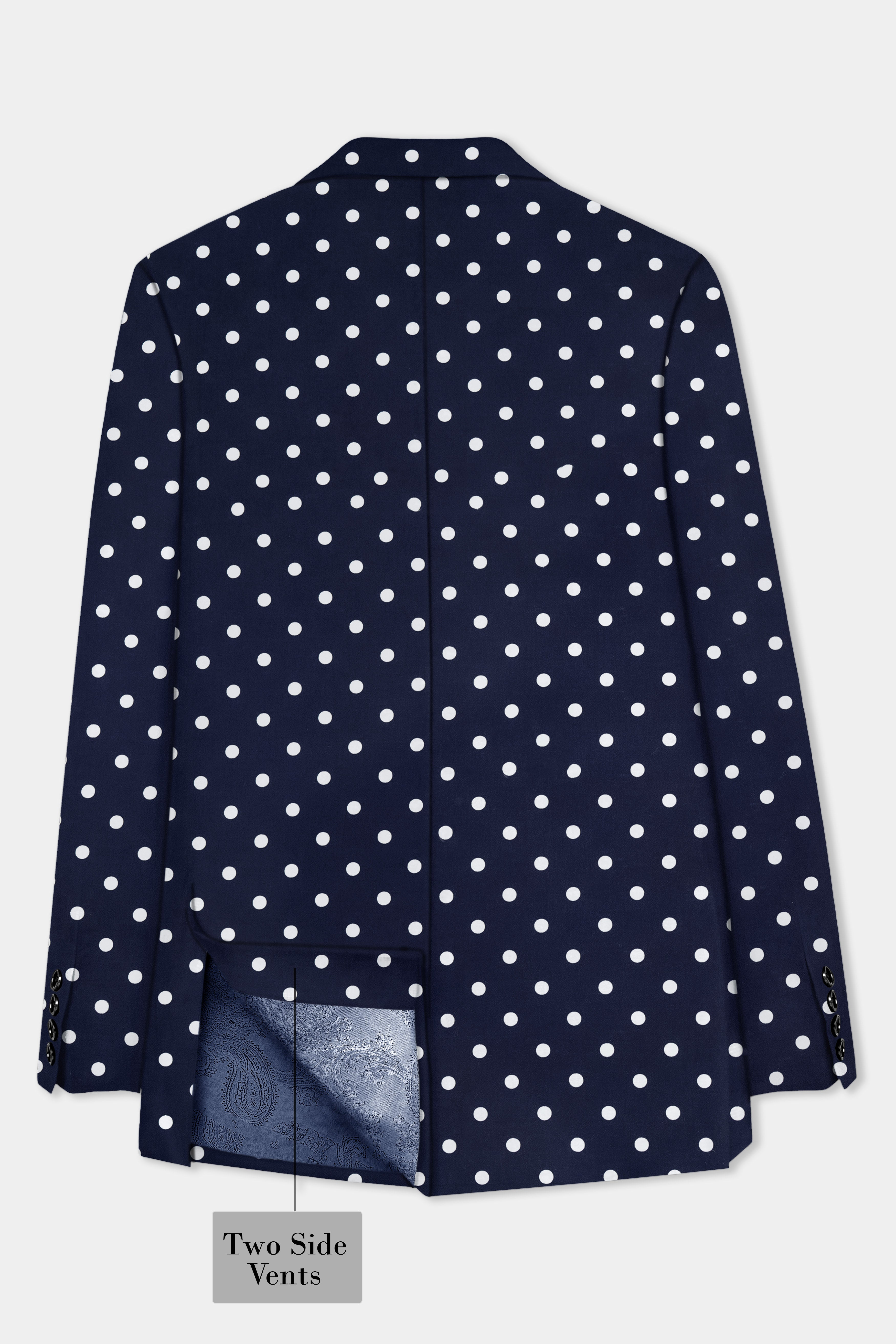 Nile Blue Polka Dotted Premium Cotton Suit