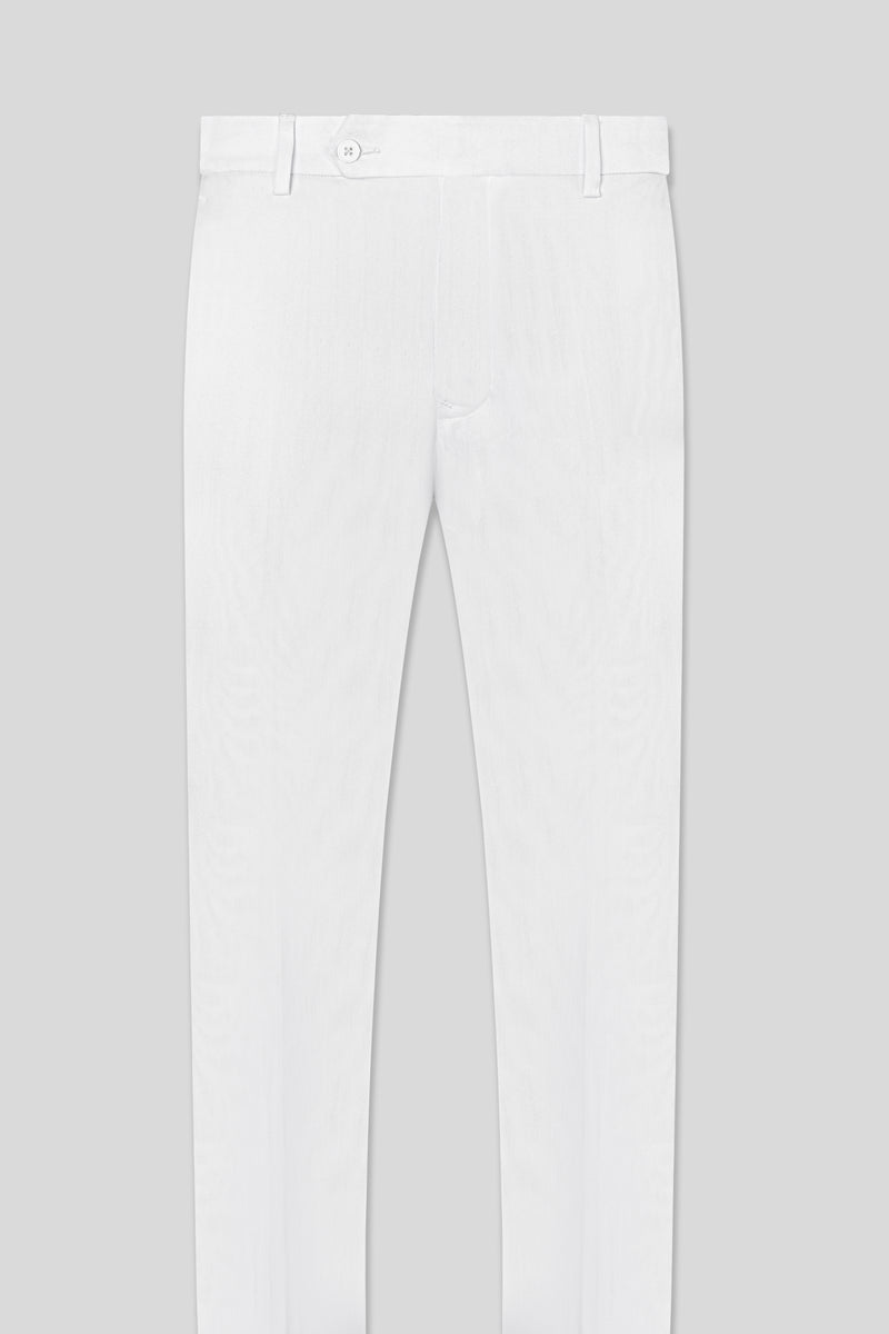 Dove White Wool Rich Bandhgala Designer Suit