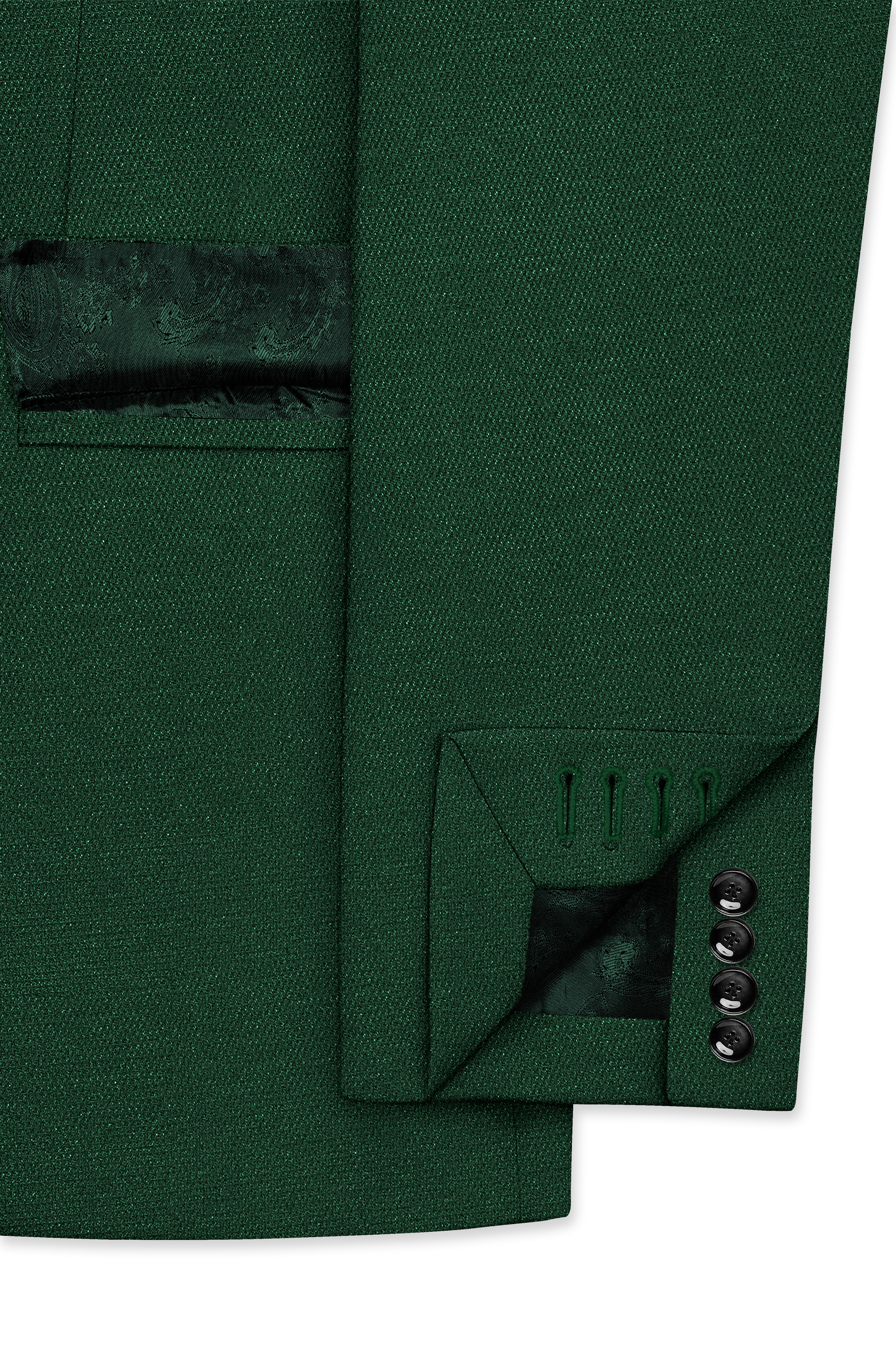Basil Green Wool Rich Double-Breasted Suit