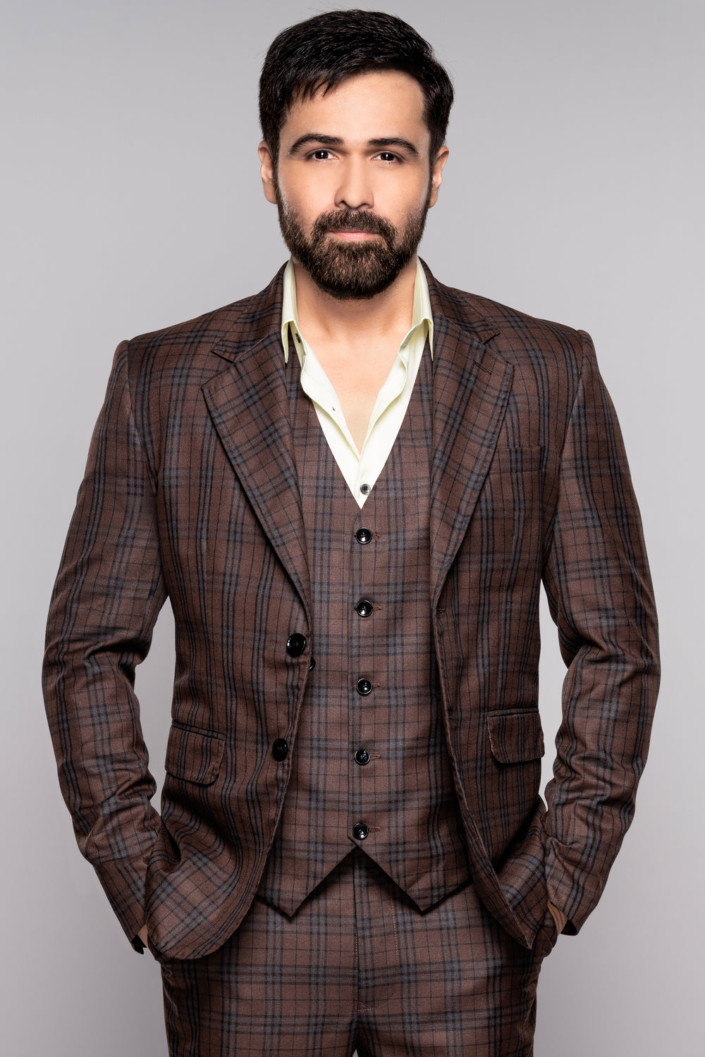 GINGERBREAD PLAID WOOL BLEND SUIT