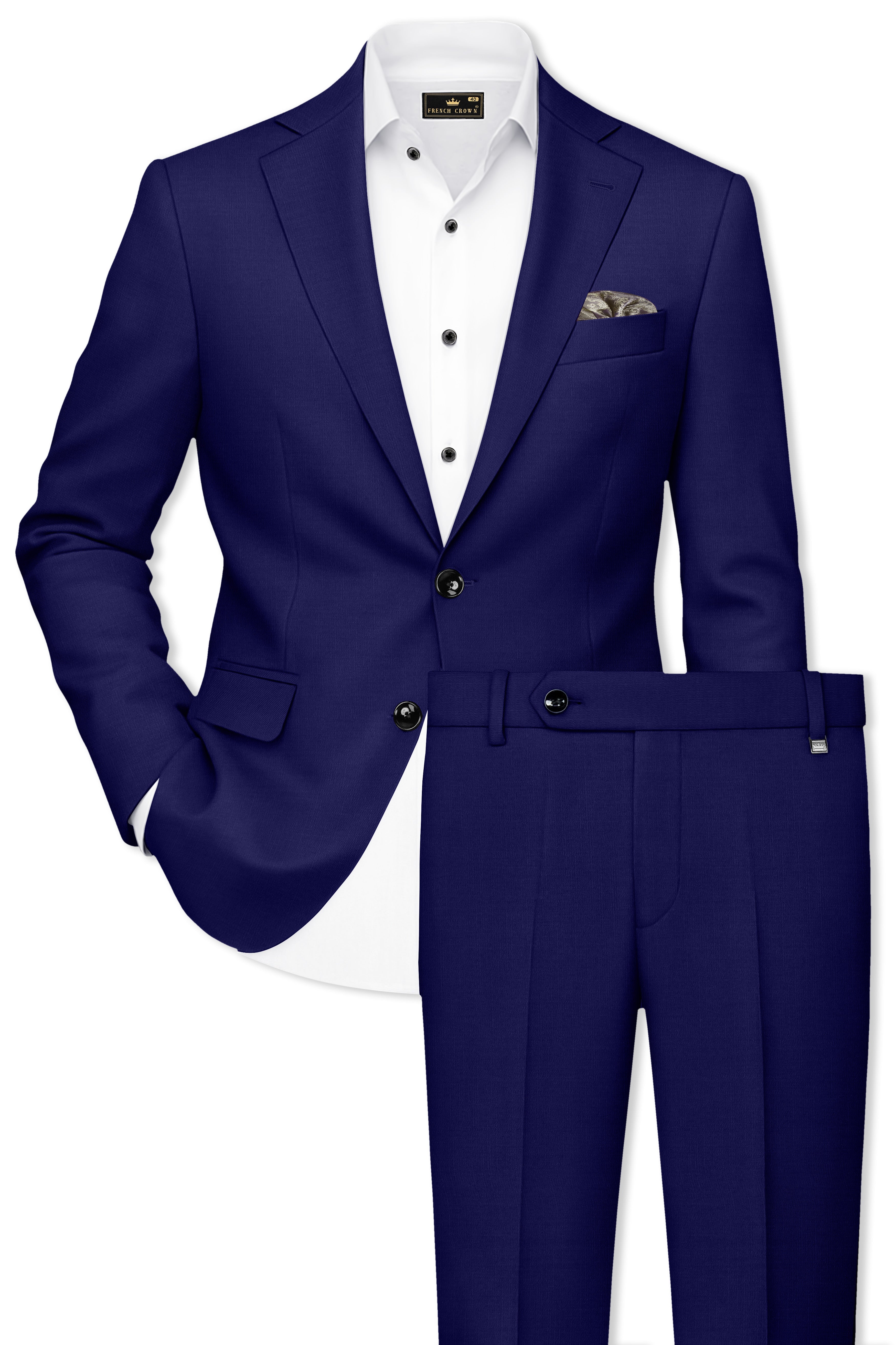 Admiral Blue Wool Rich Single Breasted Suit