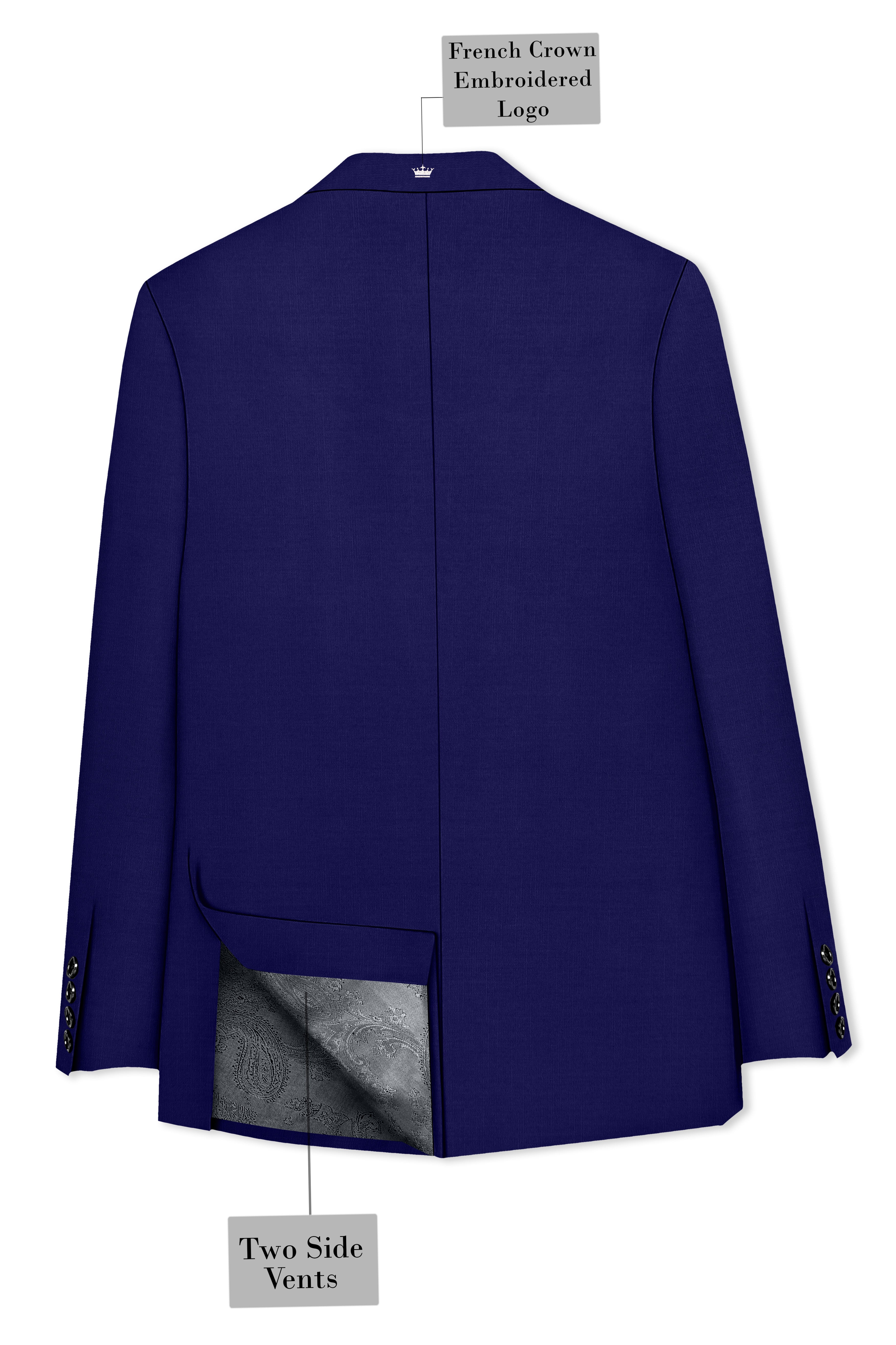 Admiral Blue Wool Rich Single Breasted Suit