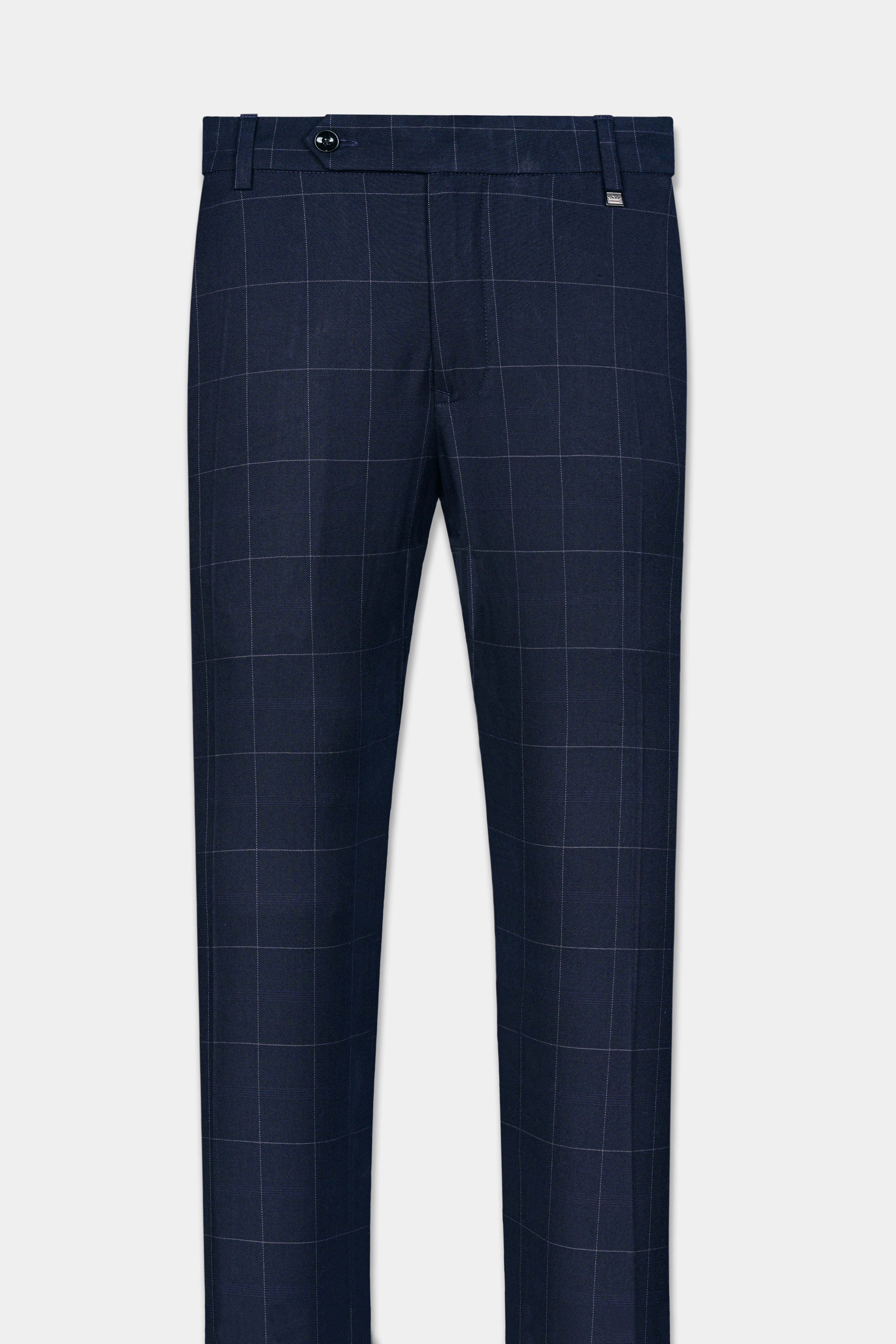 Ebony Blue Windowpane Premium Cotton Double Breasted Suit ST3074-DB-36, ST3074-DB-38, ST3074-DB-40, ST3074-DB-42, ST3074-DB-44, ST3074-DB-46, ST3074-DB-48, ST3074-DB-50, ST3074-DB-52, ST3074-DB-54, ST3074-DB-56, ST3074-DB-58, ST3074-DB-60