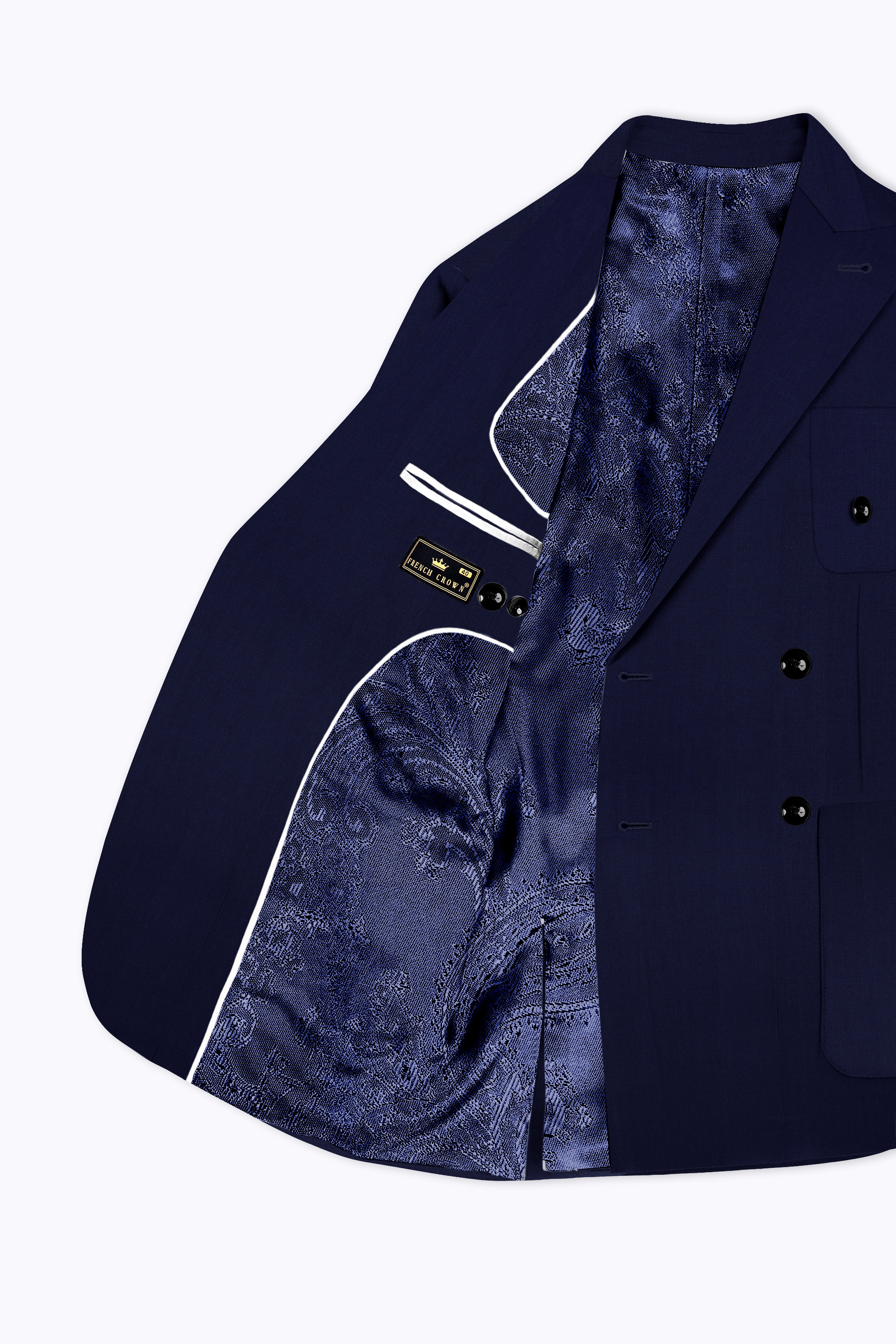 Cinder Blue Wool Rich Double Breasted Sports Suit