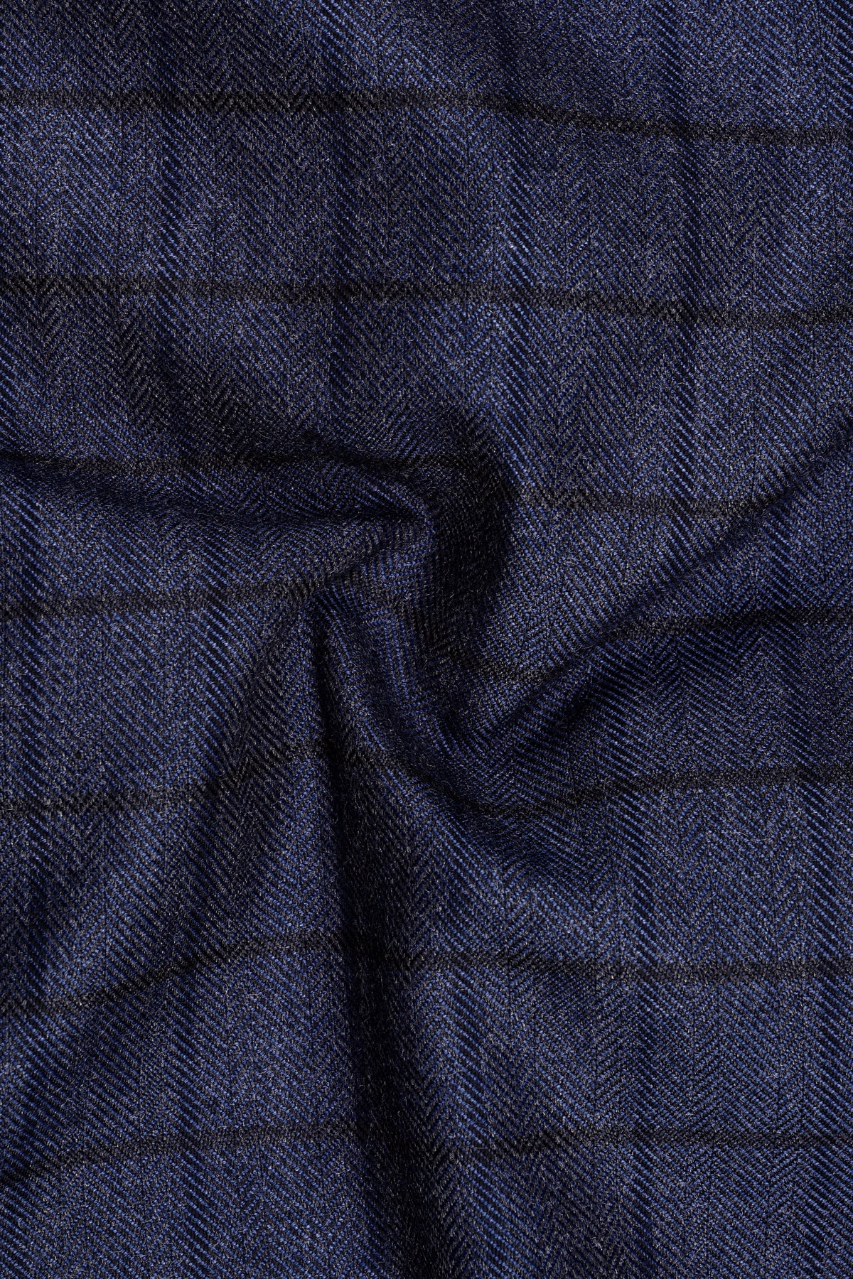 Ebony Clay Blue Windowpane Tweed Double Breasted Suit