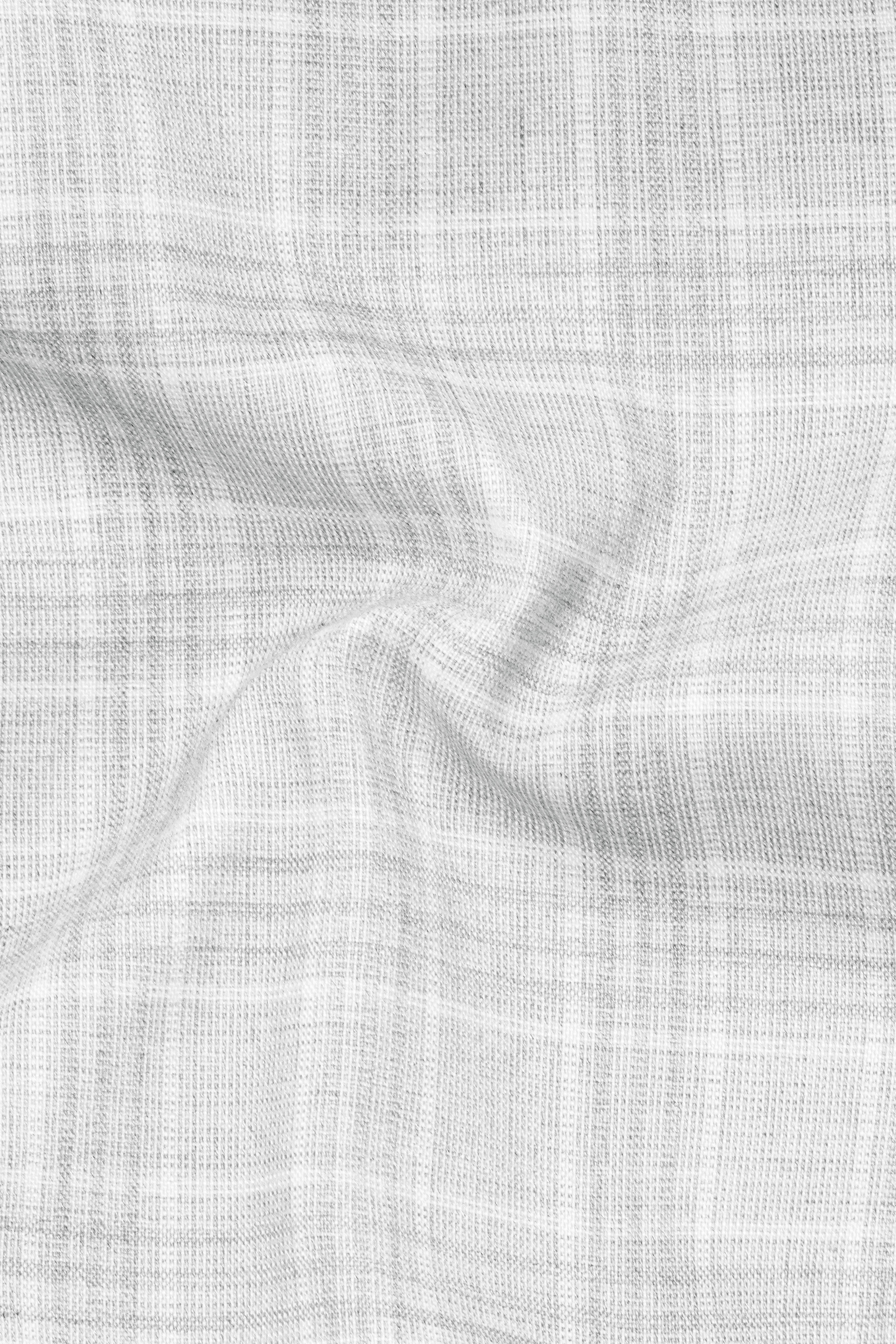 Cloud Gray Plaid Wool Rich Double Breasted Suit