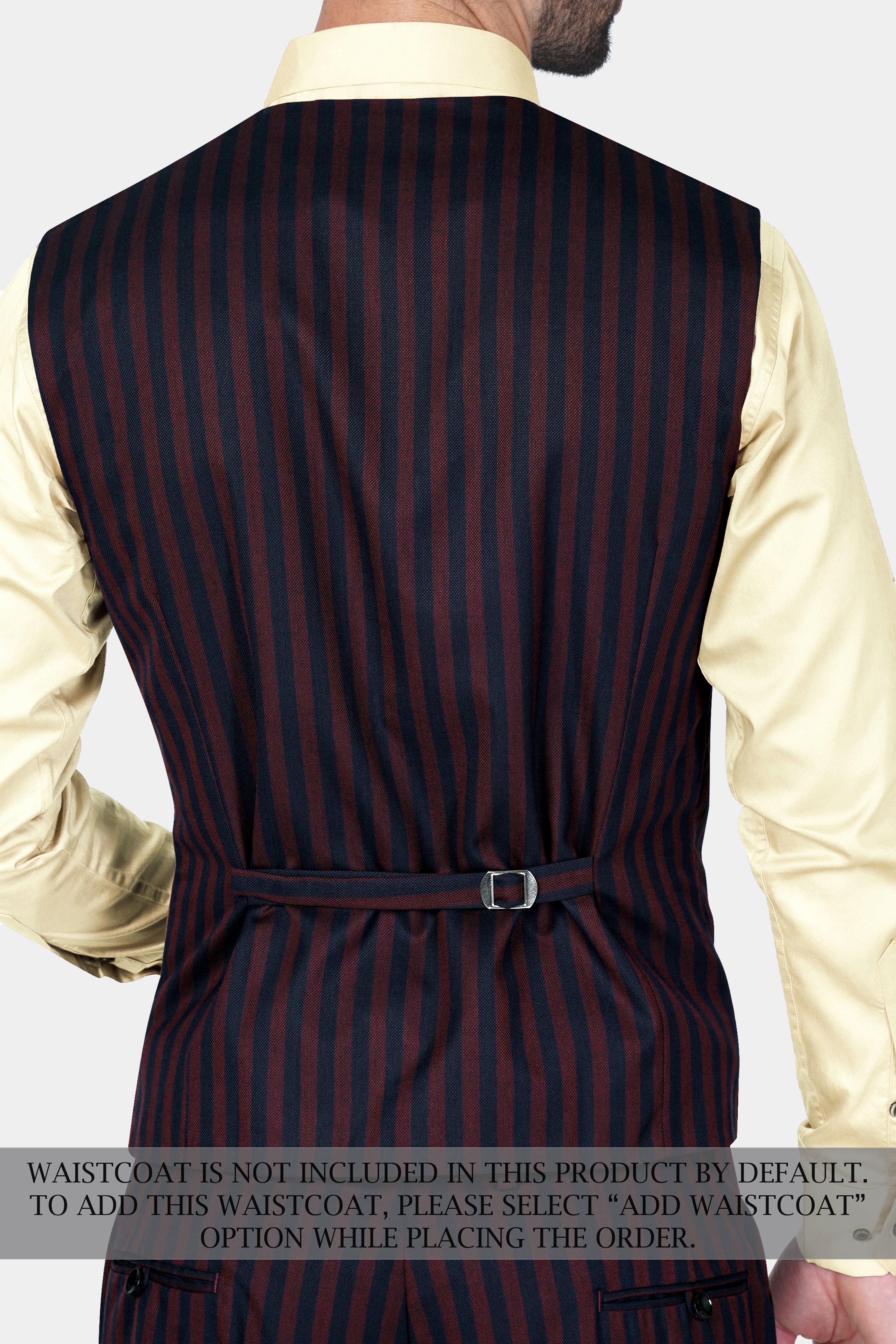 Gondola Brown and Mirage Blue Stripes Premium Wool Blend Double Breasted  Suit For Men.