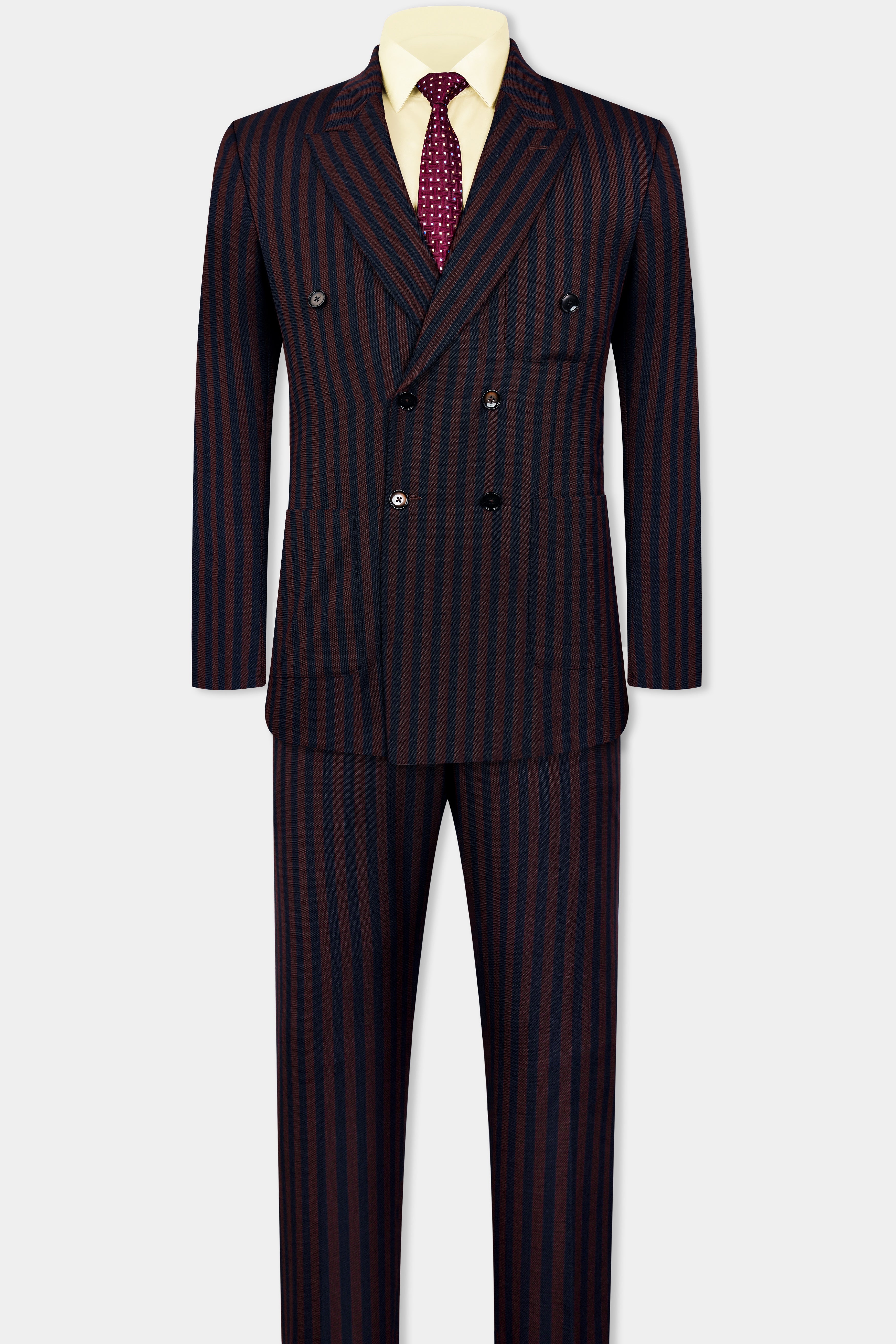 Gondola Brown and Mirage Blue Striped Wool Rich Double Breasted Sports Suit ST3114-DB-PP-36, ST3114-DB-PP-38, ST3114-DB-PP-40, ST3114-DB-PP-42, ST3114-DB-PP-44, ST3114-DB-PP-46, ST3114-DB-PP-48, ST3114-DB-PP-50, ST3114-DB-PP-52, ST3114-DB-PP-54, ST3114-DB-PP-56, ST3114-DB-PP-58, ST3114-DB-PP-60