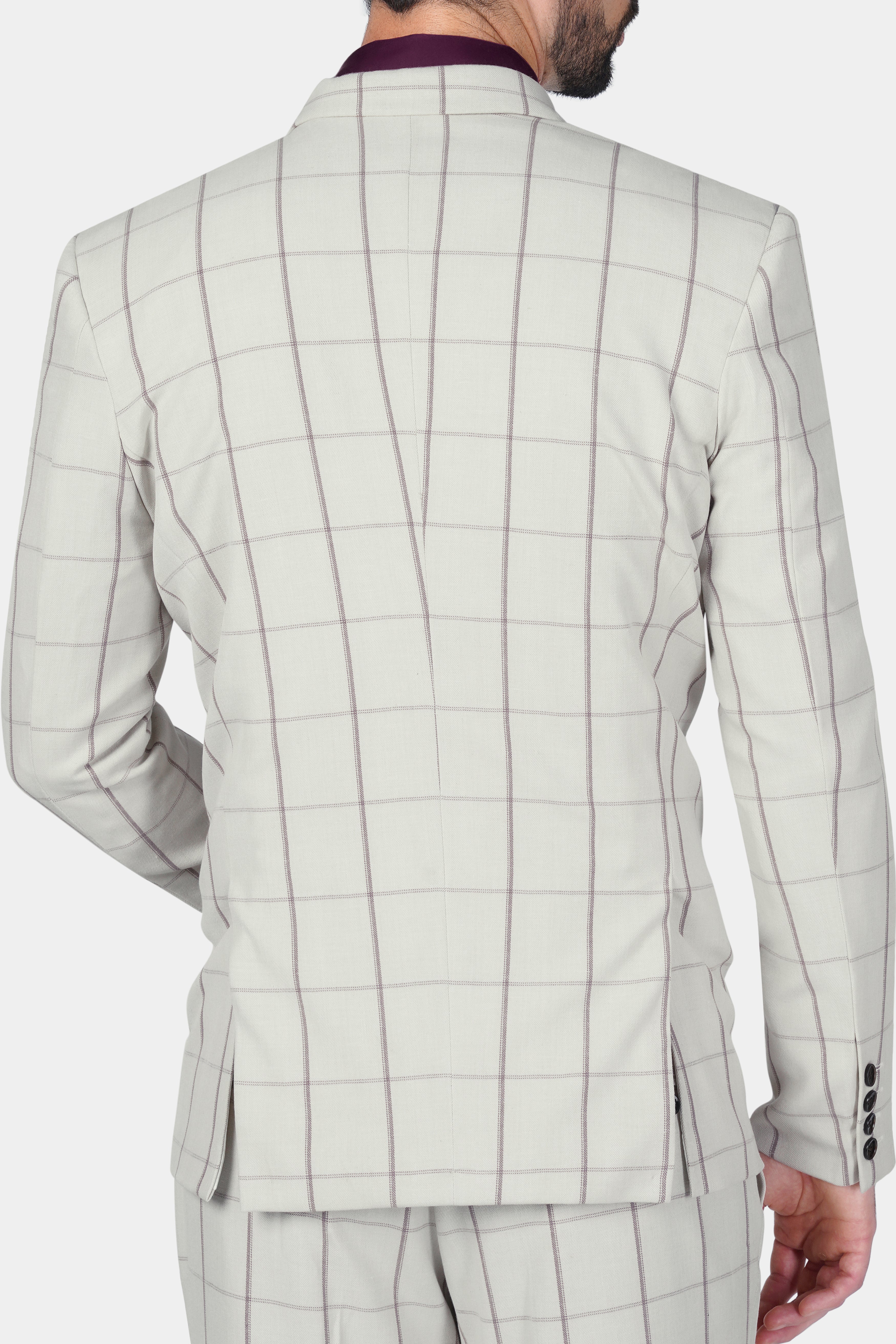 Iron Cream Windowpane Wool Rich Double Breasted Suit ST3116-DB-36, ST3116-DB-38, ST3116-DB-40, ST3116-DB-42, ST3116-DB-44, ST3116-DB-46, ST3116-DB-48, ST3116-DB-50, ST3116-DB-52, ST3116-DB-54, ST3116-DB-56, ST3116-DB-58, ST3116-DB-60