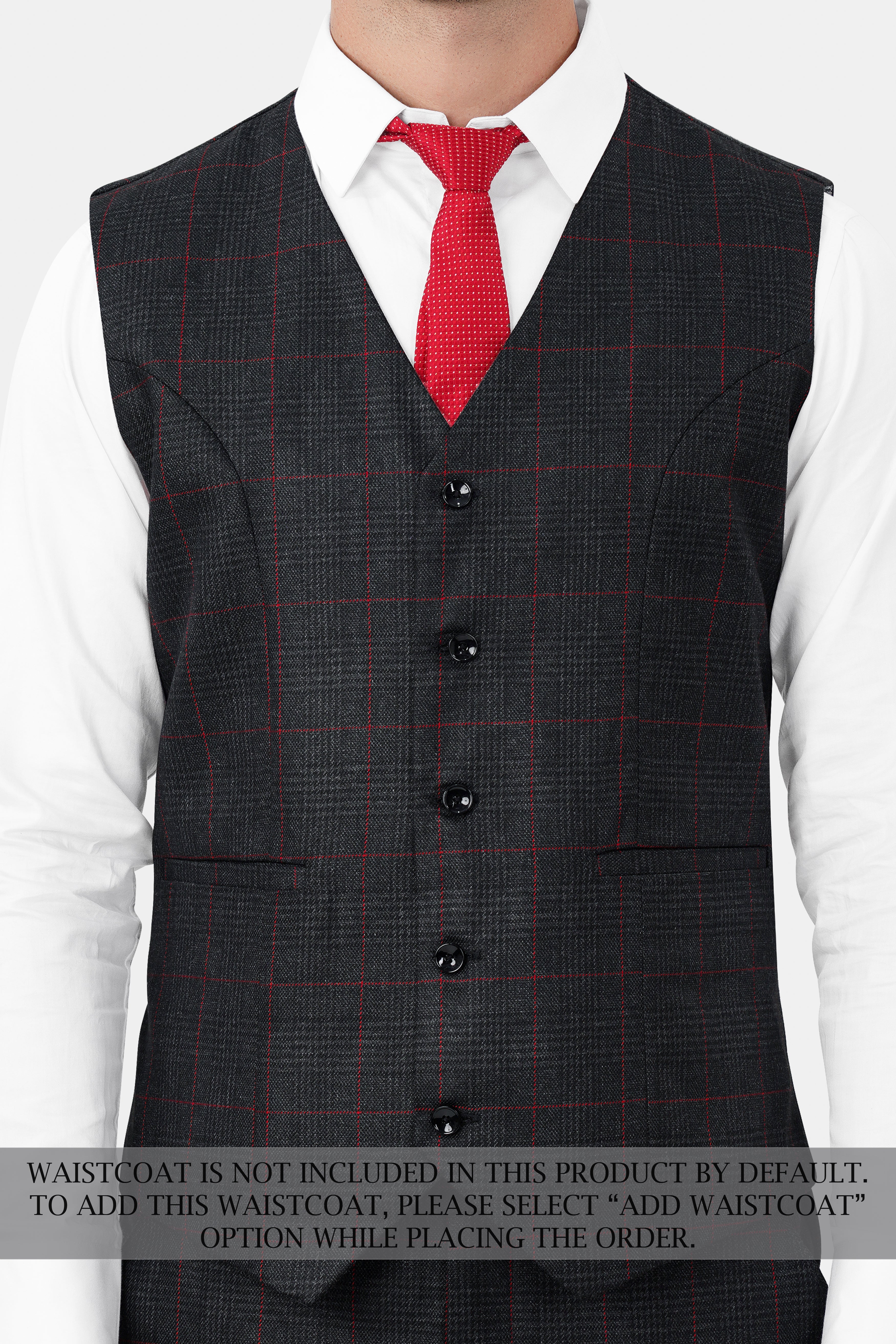 Bunker Black and Maple Red Windowpane Tweed Suit ST3124-SB-36, ST3124-SB-38, ST3124-SB-40, ST3124-SB-42, ST3124-SB-44, ST3124-SB-46, ST3124-SB-48, ST3124-SB-50, ST3124-SB-52, ST3124-SB-54, ST3124-SB-56, ST3124-SB-58, ST3124-SB-60