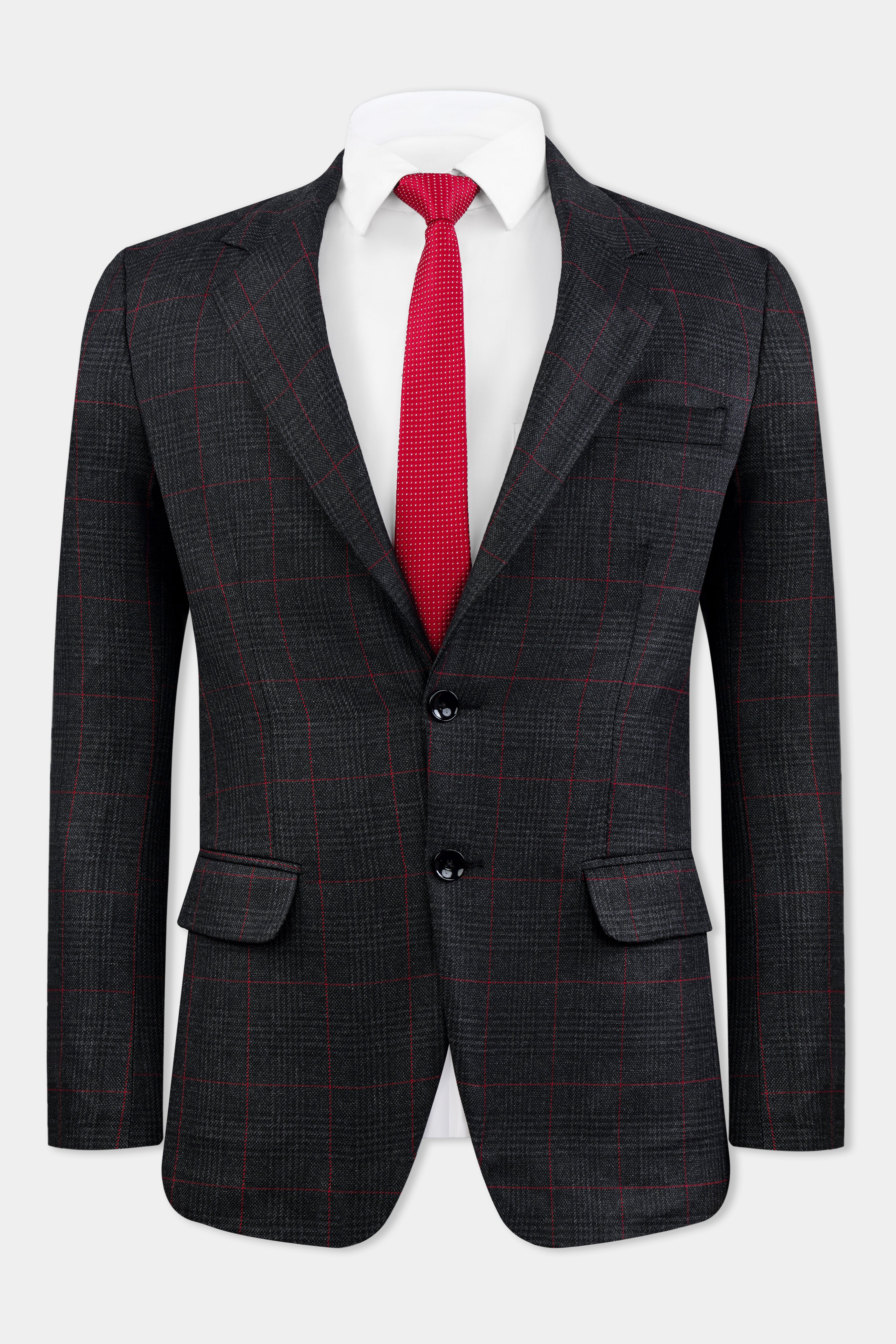 Bunker Black and Maple Red Windowpane Tweed Suit ST3124-SB-36, ST3124-SB-38, ST3124-SB-40, ST3124-SB-42, ST3124-SB-44, ST3124-SB-46, ST3124-SB-48, ST3124-SB-50, ST3124-SB-52, ST3124-SB-54, ST3124-SB-56, ST3124-SB-58, ST3124-SB-60