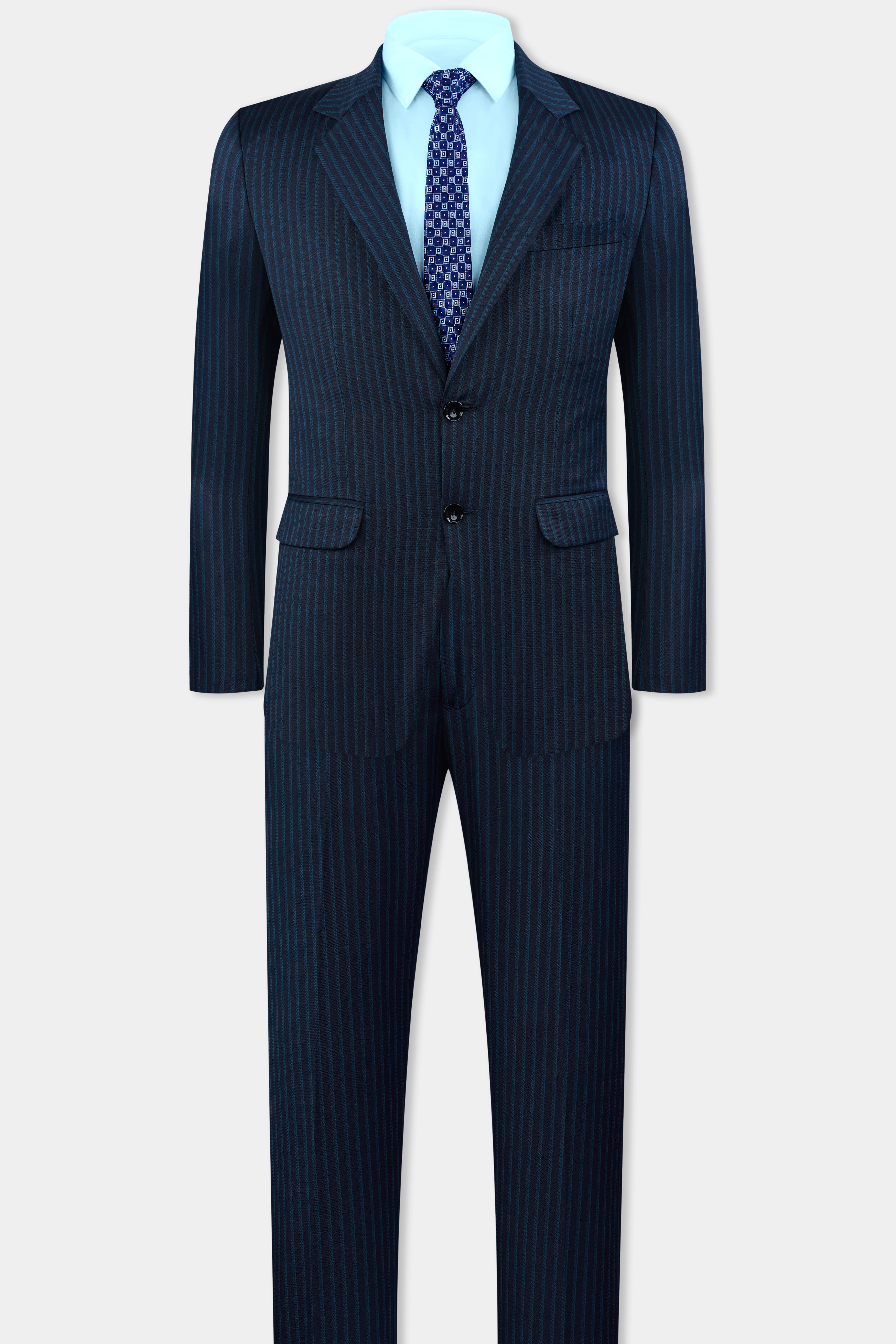 Ebony Blue and Marine Blue Pin Striped Wool Rich Suit ST3127-SB-36, ST3127-SB-38, ST3127-SB-40, ST3127-SB-42, ST3127-SB-44, ST3127-SB-46, ST3127-SB-48, ST3127-SB-50, ST3127-SB-52, ST3127-SB-54, ST3127-SB-56, ST3127-SB-58, ST3127-SB-60