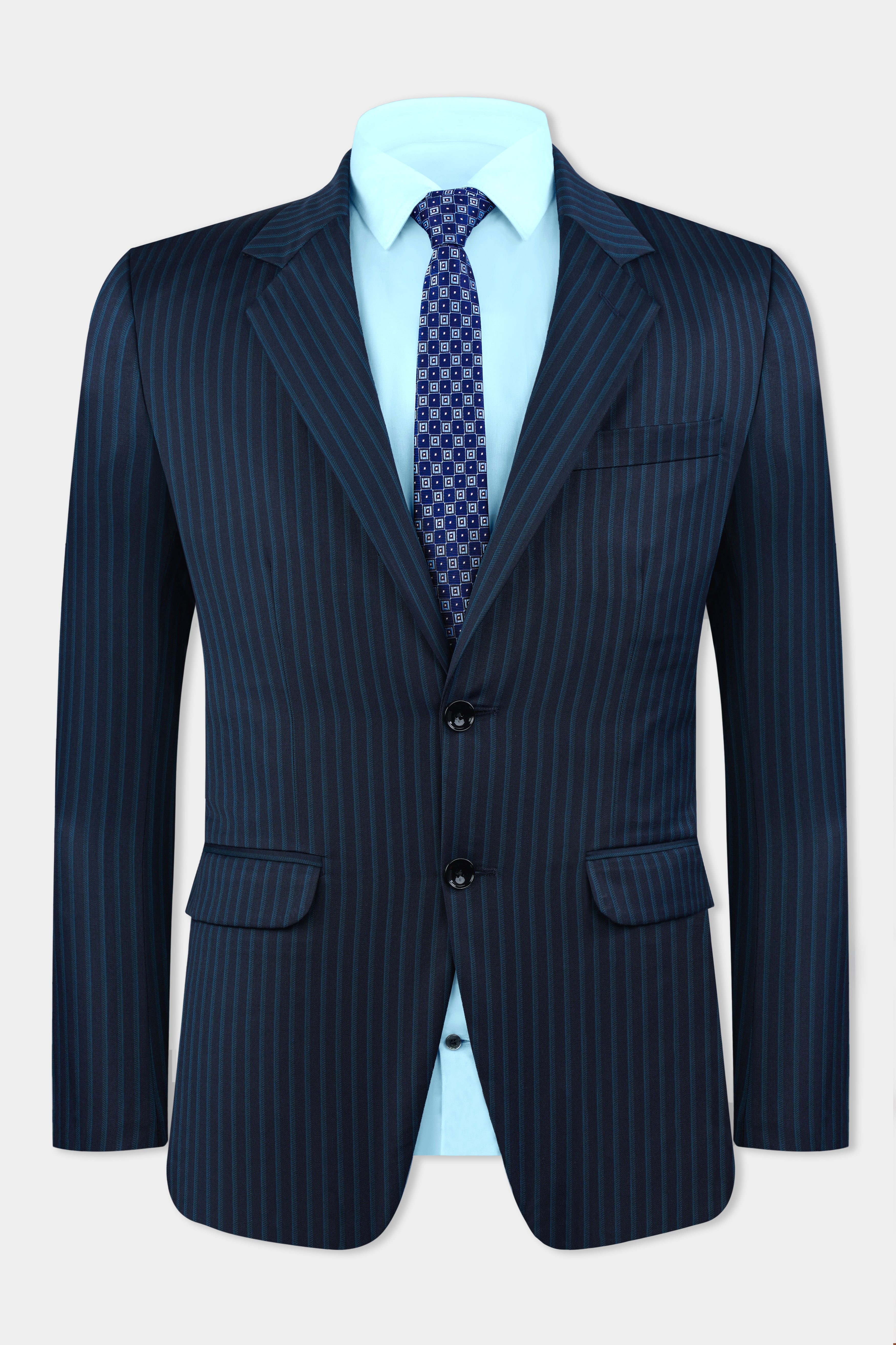 Ebony Blue and Marine Blue Pin Striped Wool Rich Suit ST3127-SB-36, ST3127-SB-38, ST3127-SB-40, ST3127-SB-42, ST3127-SB-44, ST3127-SB-46, ST3127-SB-48, ST3127-SB-50, ST3127-SB-52, ST3127-SB-54, ST3127-SB-56, ST3127-SB-58, ST3127-SB-60