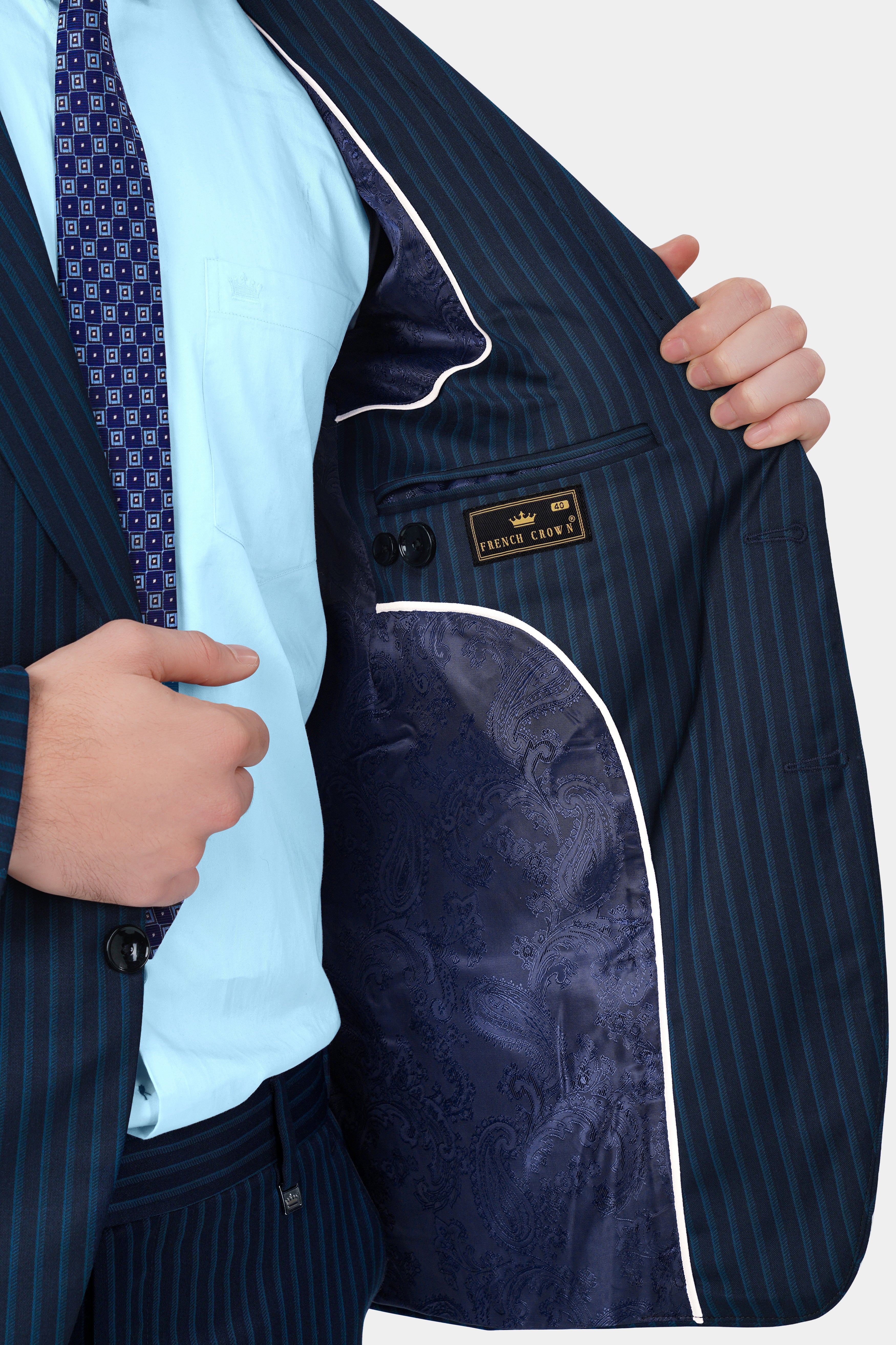 Ebony Blue and Marine Blue Pin Striped Wool Rich Suit ST3127-SB-36, ST3127-SB-38, ST3127-SB-40, ST3127-SB-42, ST3127-SB-44, ST3127-SB-46, ST3127-SB-48, ST3127-SB-50, ST3127-SB-52, ST3127-SB-54, ST3127-SB-56, ST3127-SB-58, ST3127-SB-60