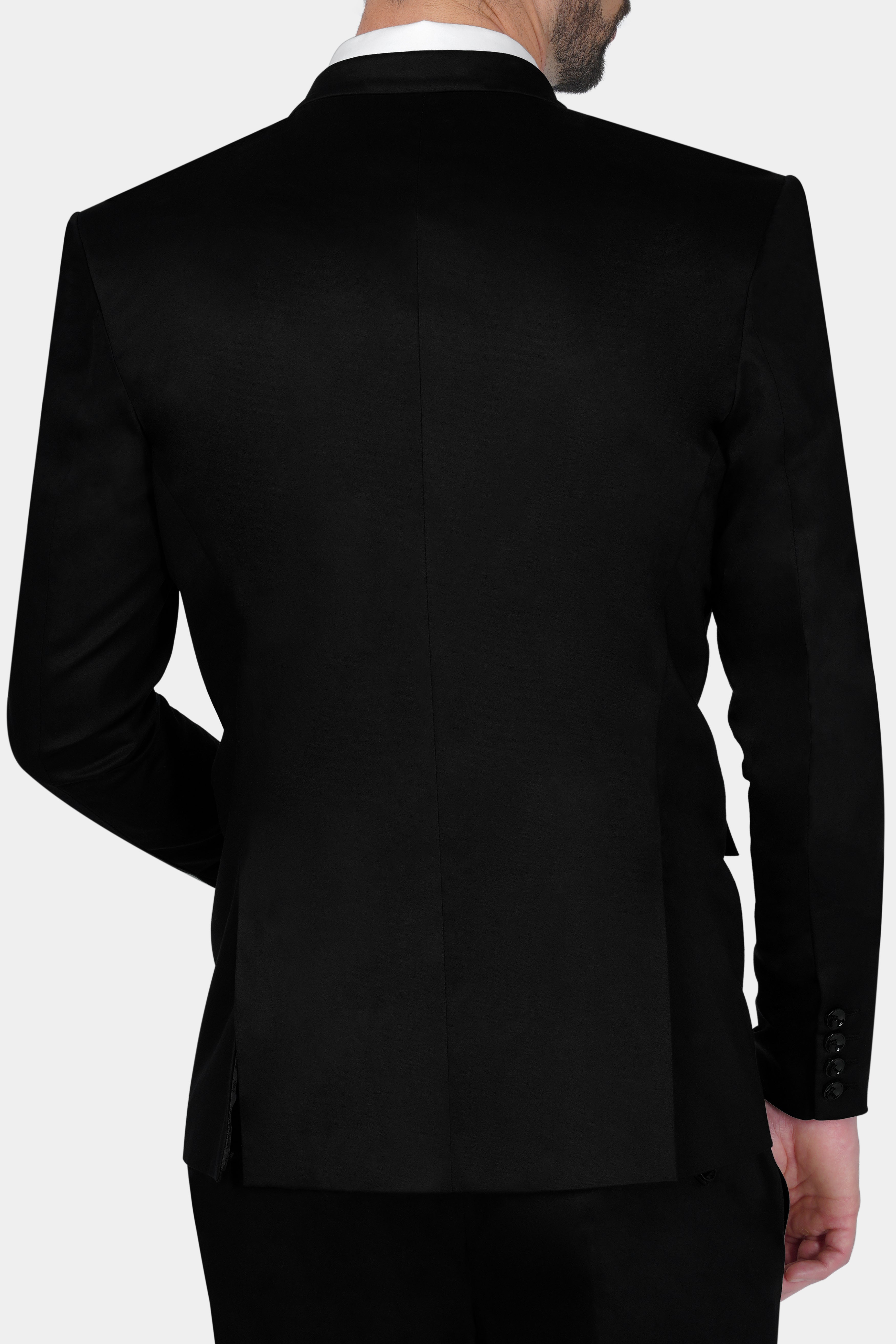 Jade Black Wool Rich Suit