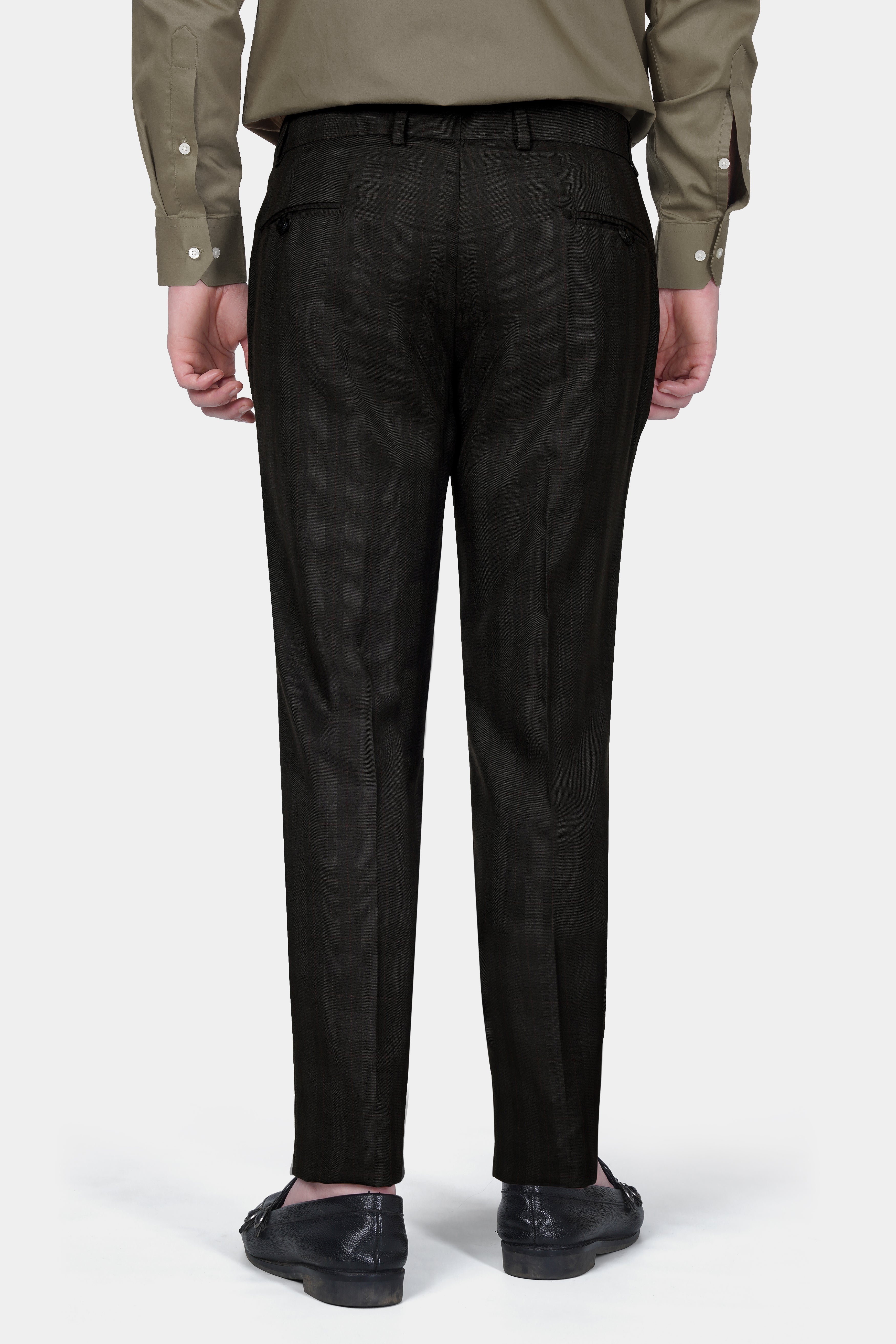 Buy Men's Black Structured Solid Suit Trouser @Tailorman Custom Made Ready  To Wear Trousers