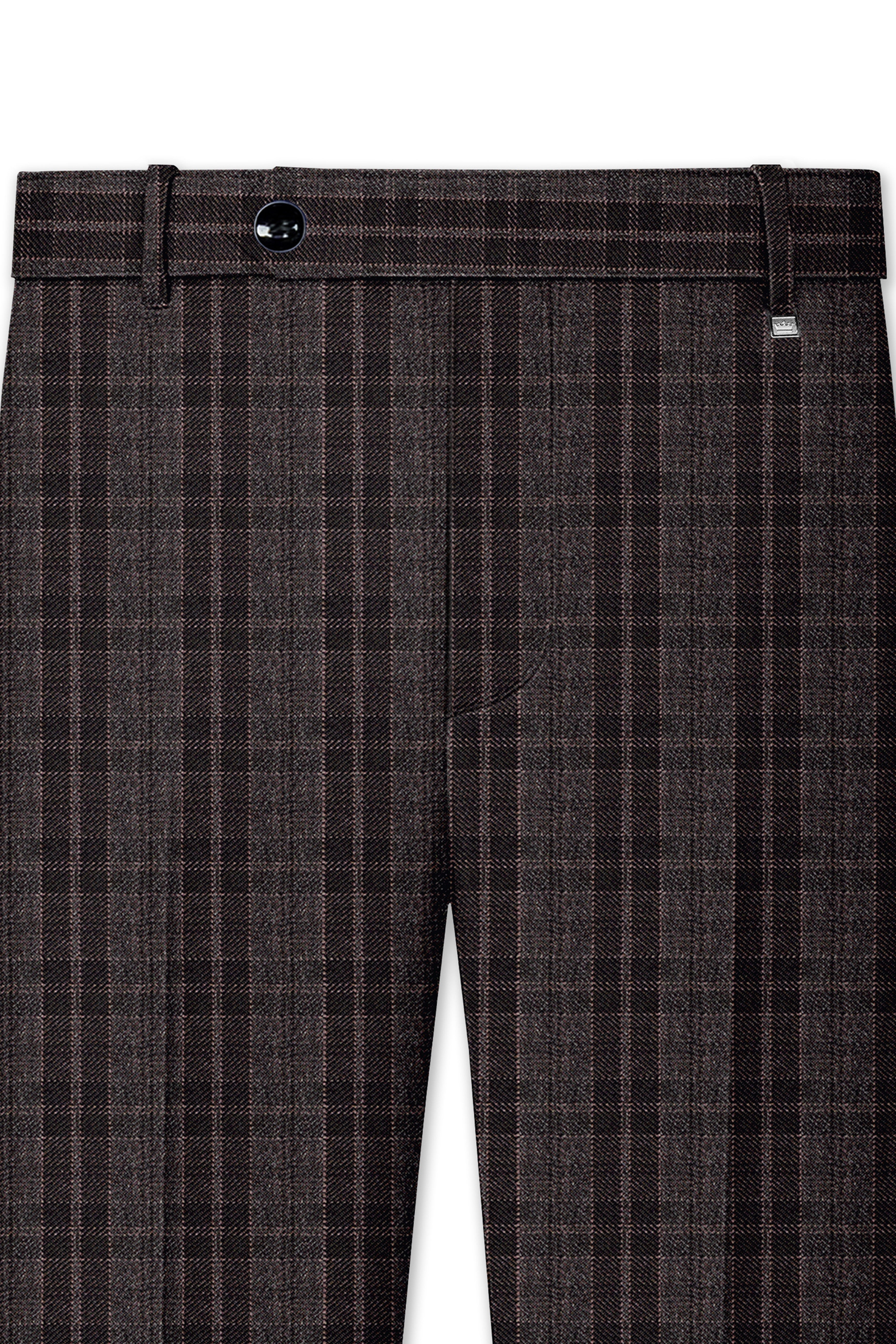 Thunder Brown Plaid Tweed Double Breasted Suit