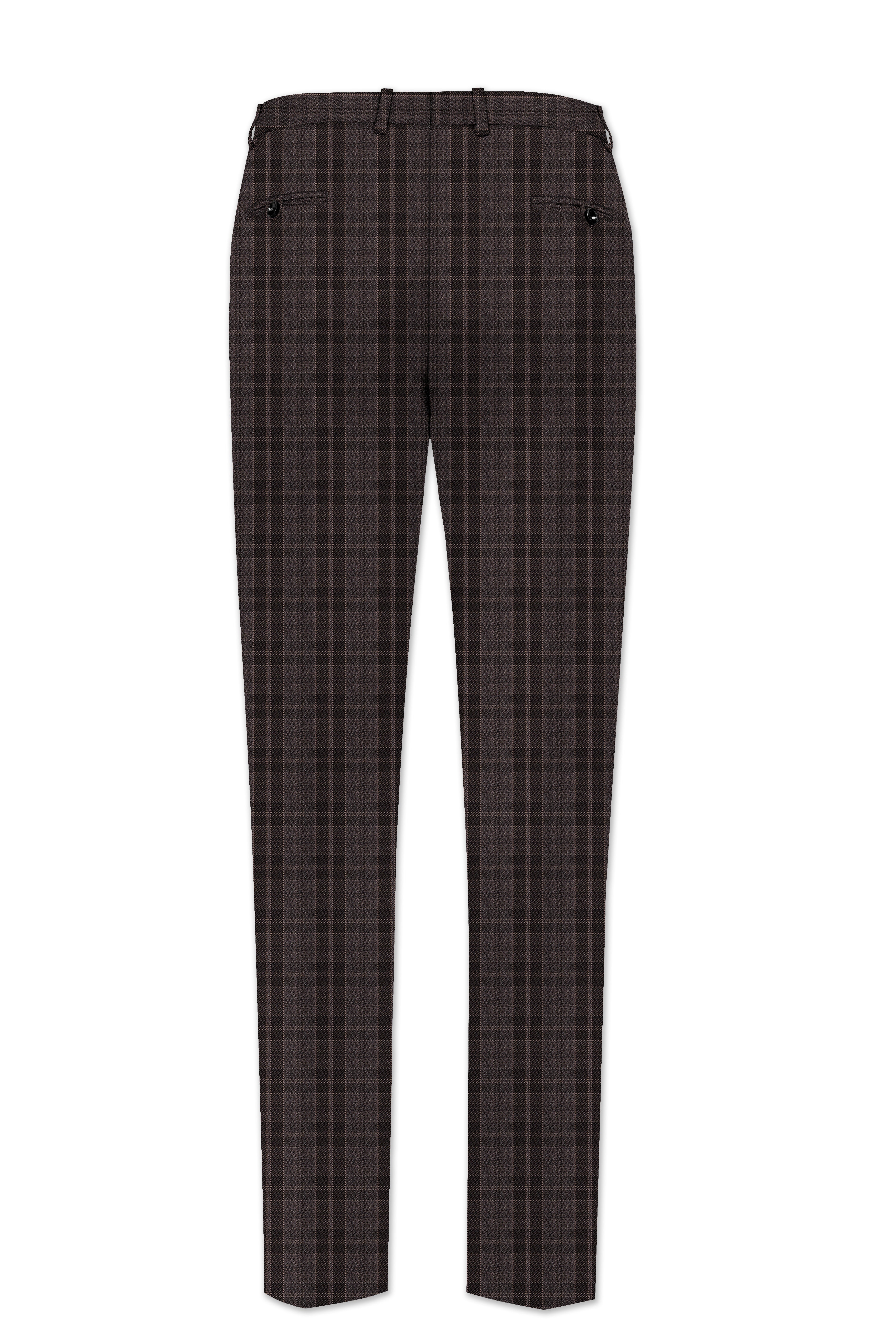Thunder Brown Plaid Tweed Double Breasted Suit