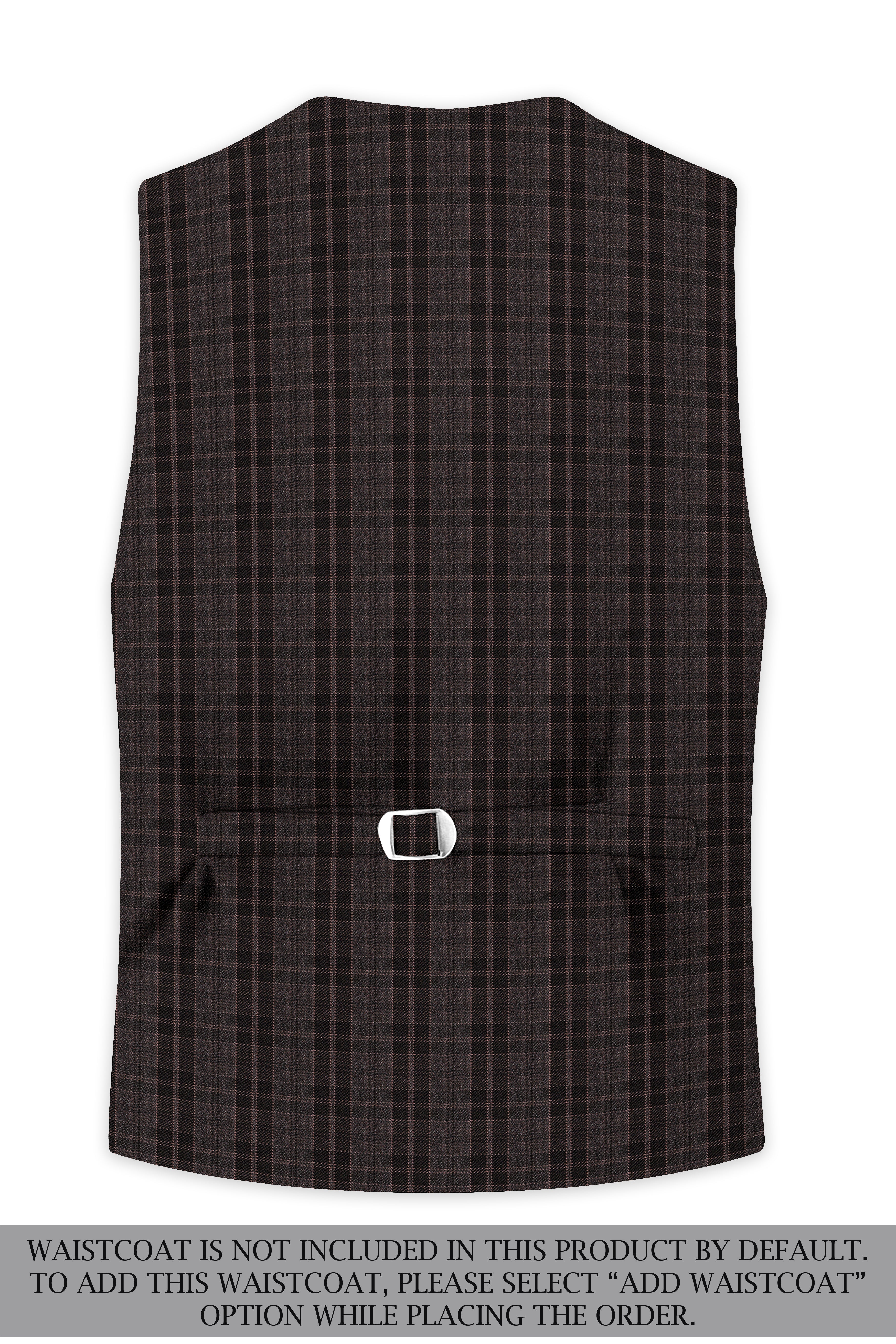 Thunder Brown Plaid Tweed Double Breasted Suit