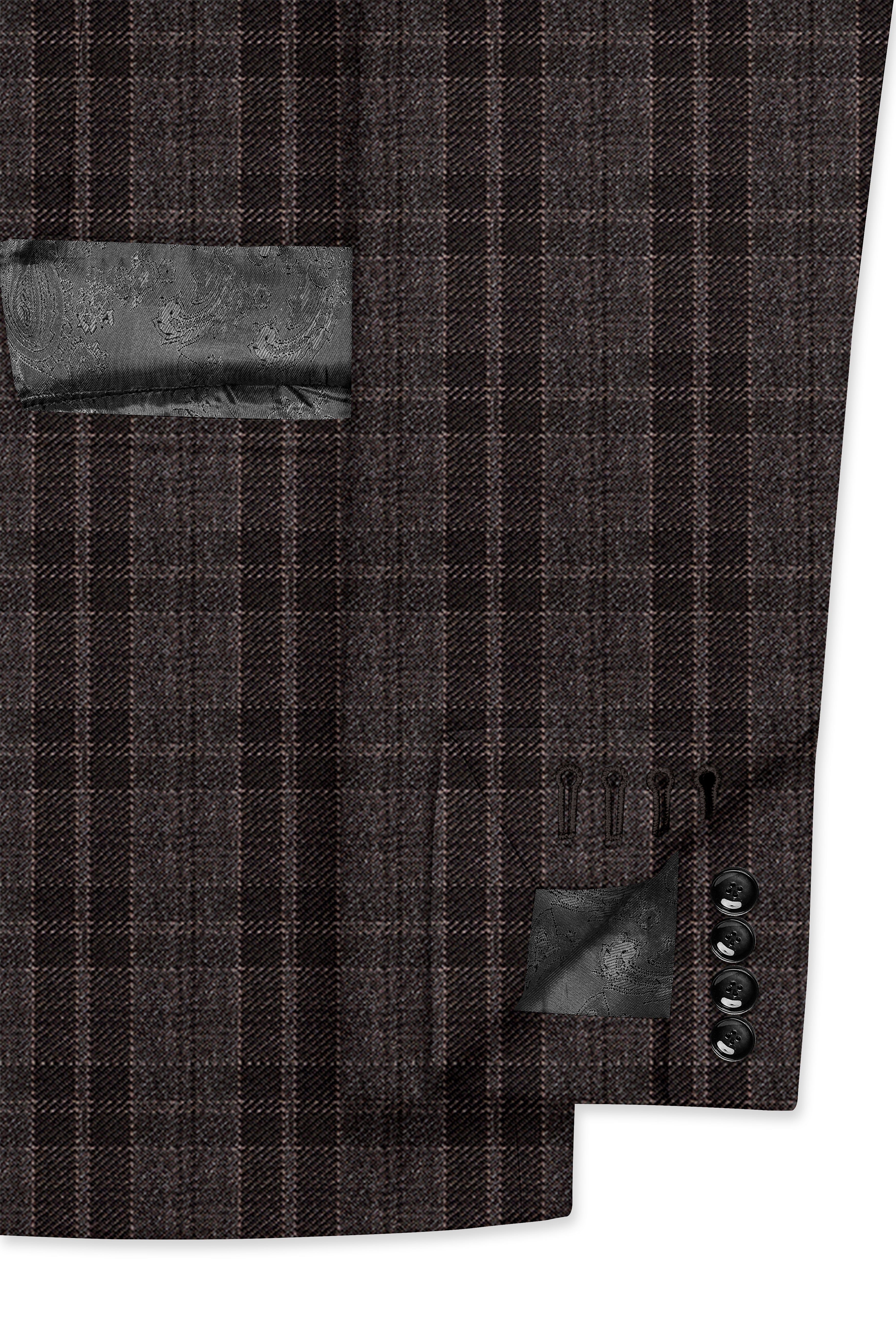 Thunder Brown Plaid Tweed Double Breasted Suit