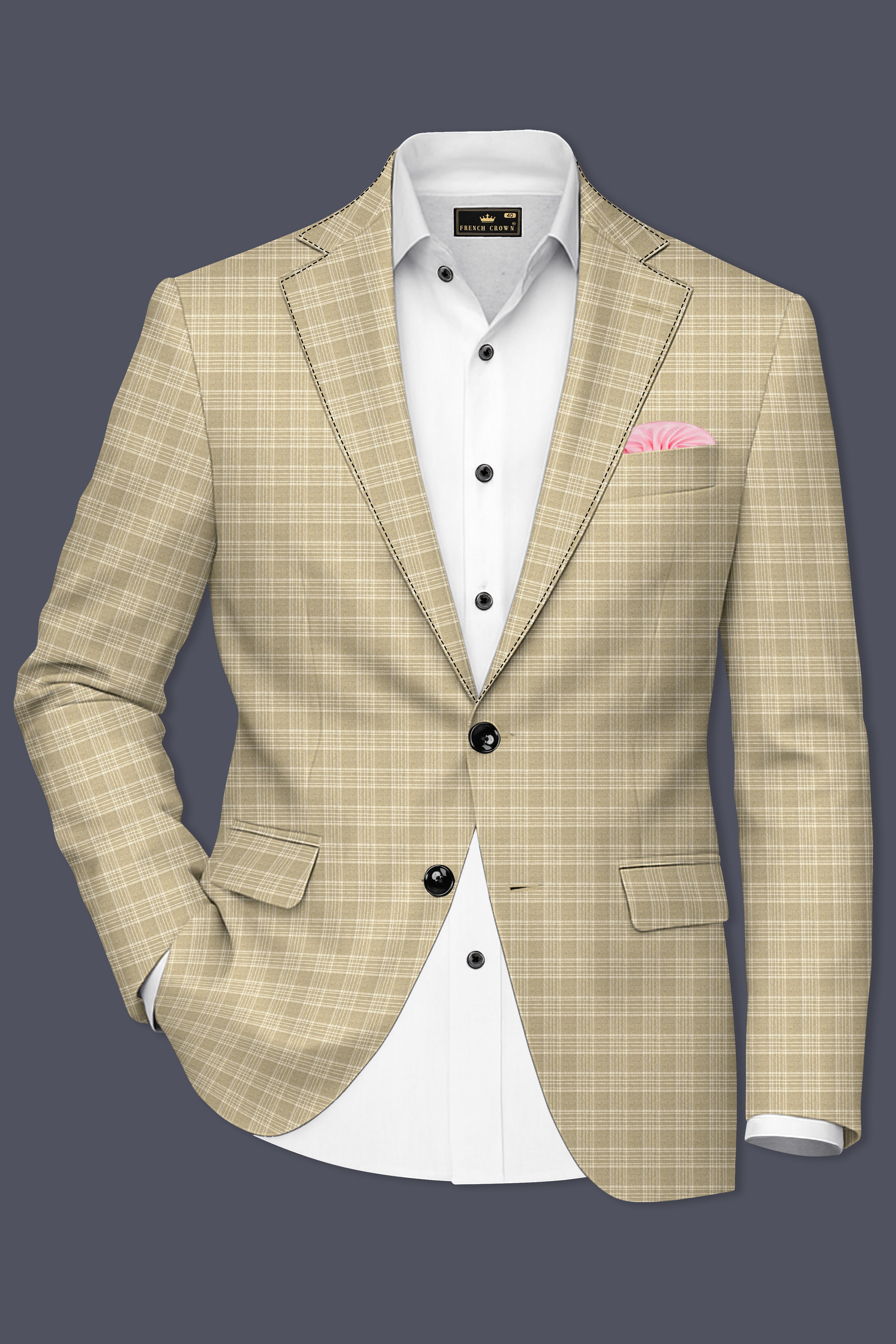 Oyster Brown Plaid Wool Rich Suit